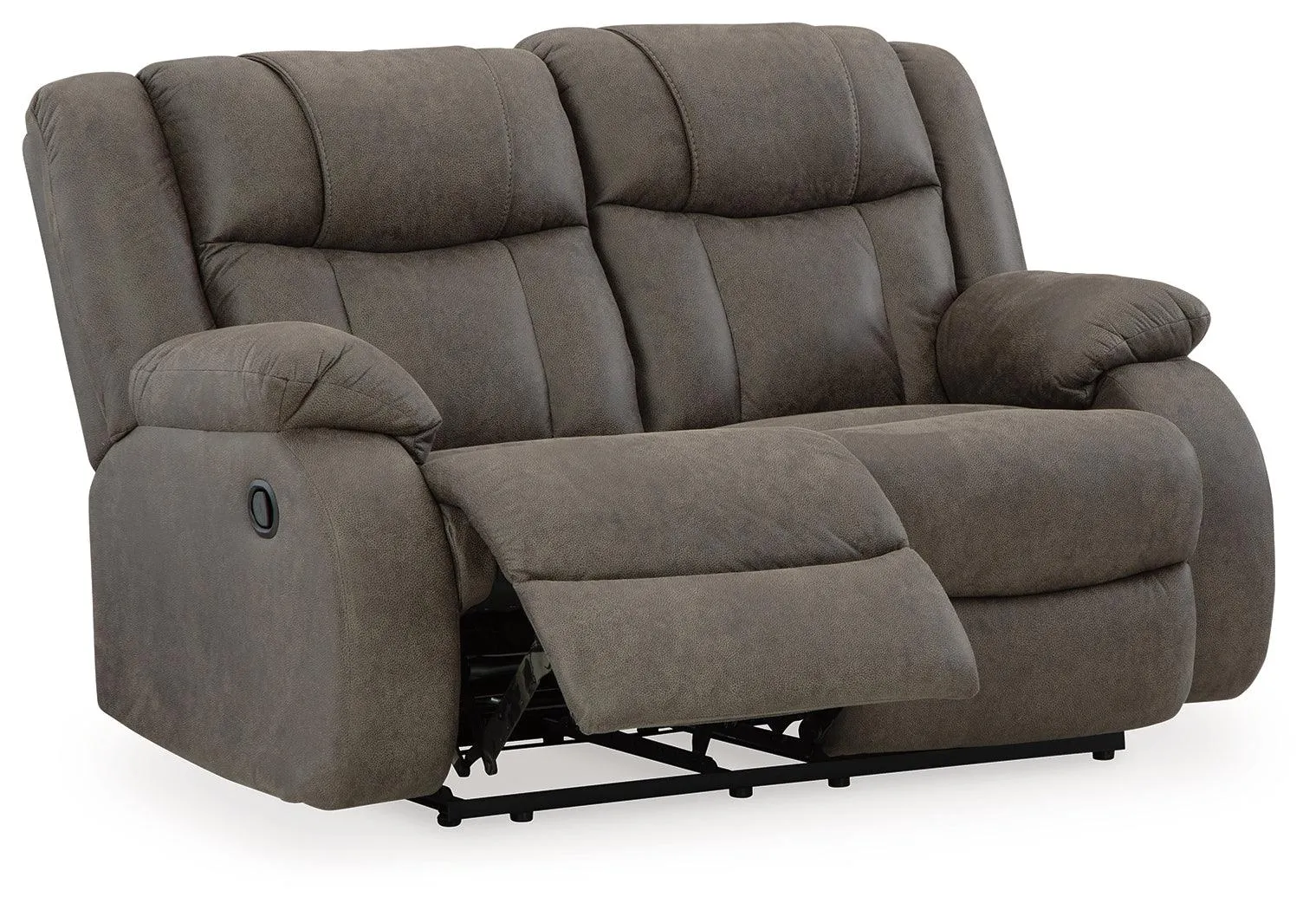 First Base Gunmetal Manual Reclining Loveseat - Image 3