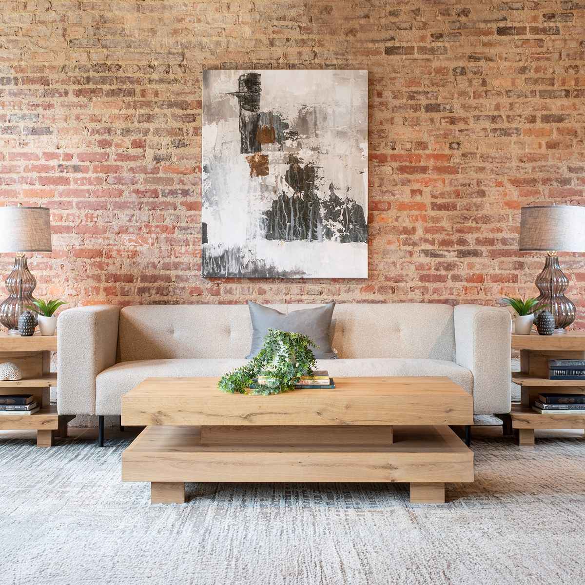 Flagstaff 55" Coffee Table in Natural Distressed Oak - Image 3