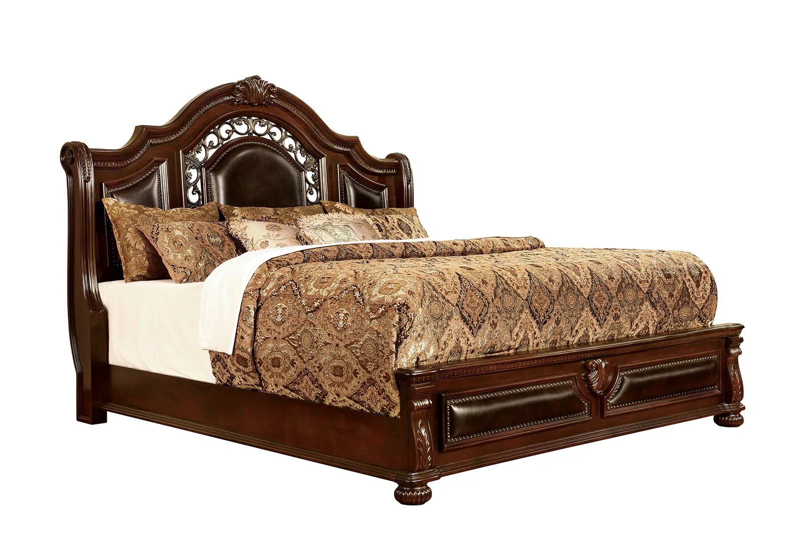 Flandreau Brown Cherry/Espresso 5-Piece Queen Bedroom Set - Image 2