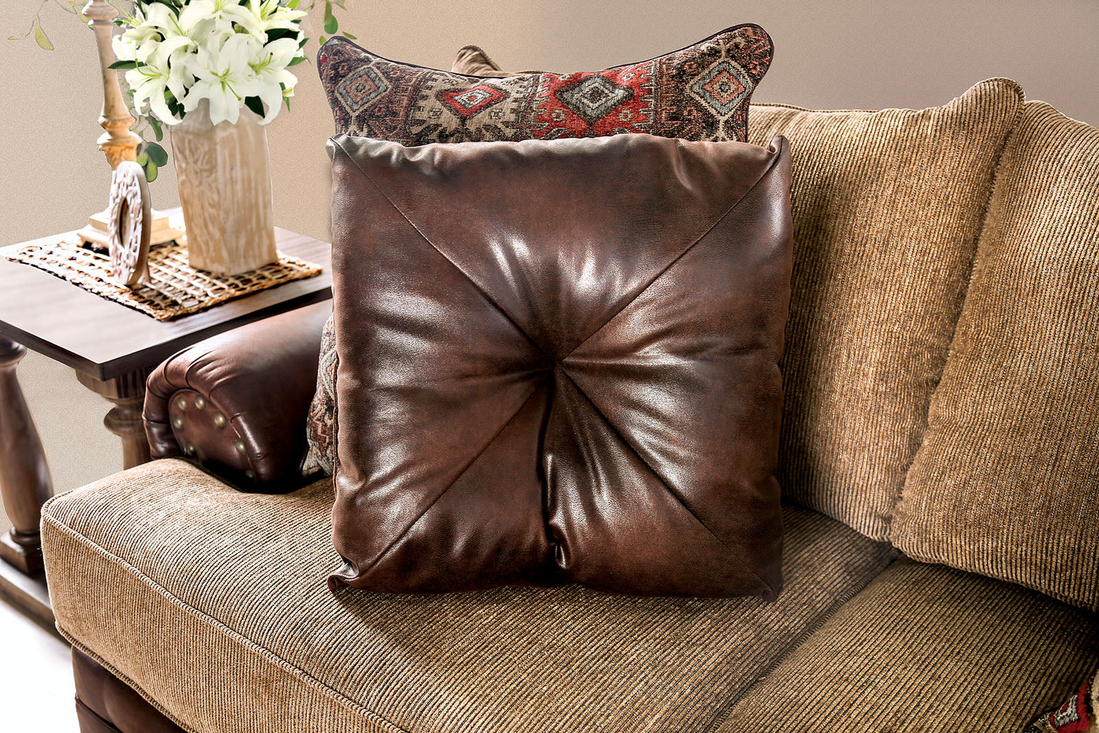 Fletcher Brown/Tan Sofa & Loveseat - Image 6
