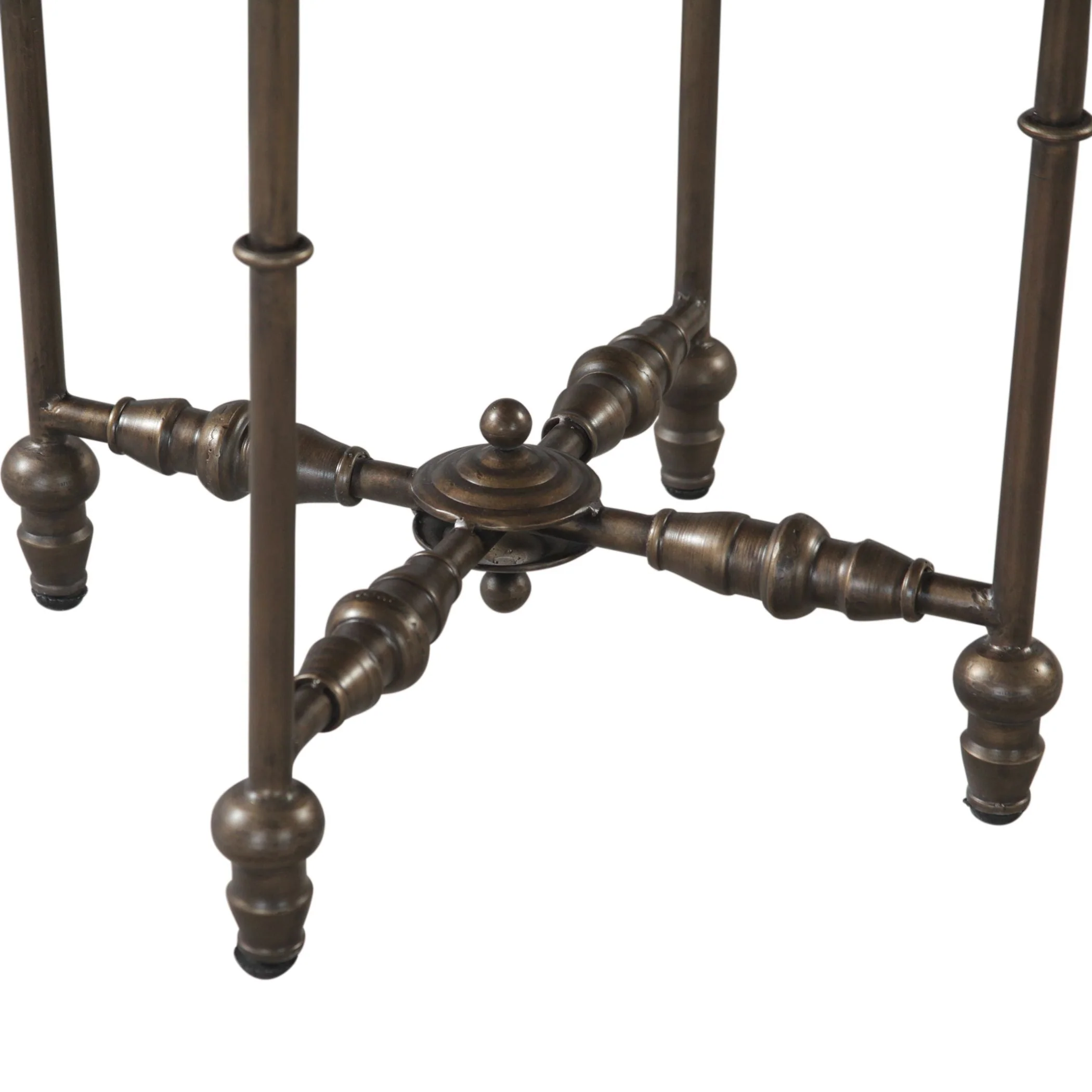Fleur 20" Side Table with Floral Horn Inlay and Iron - Image 3