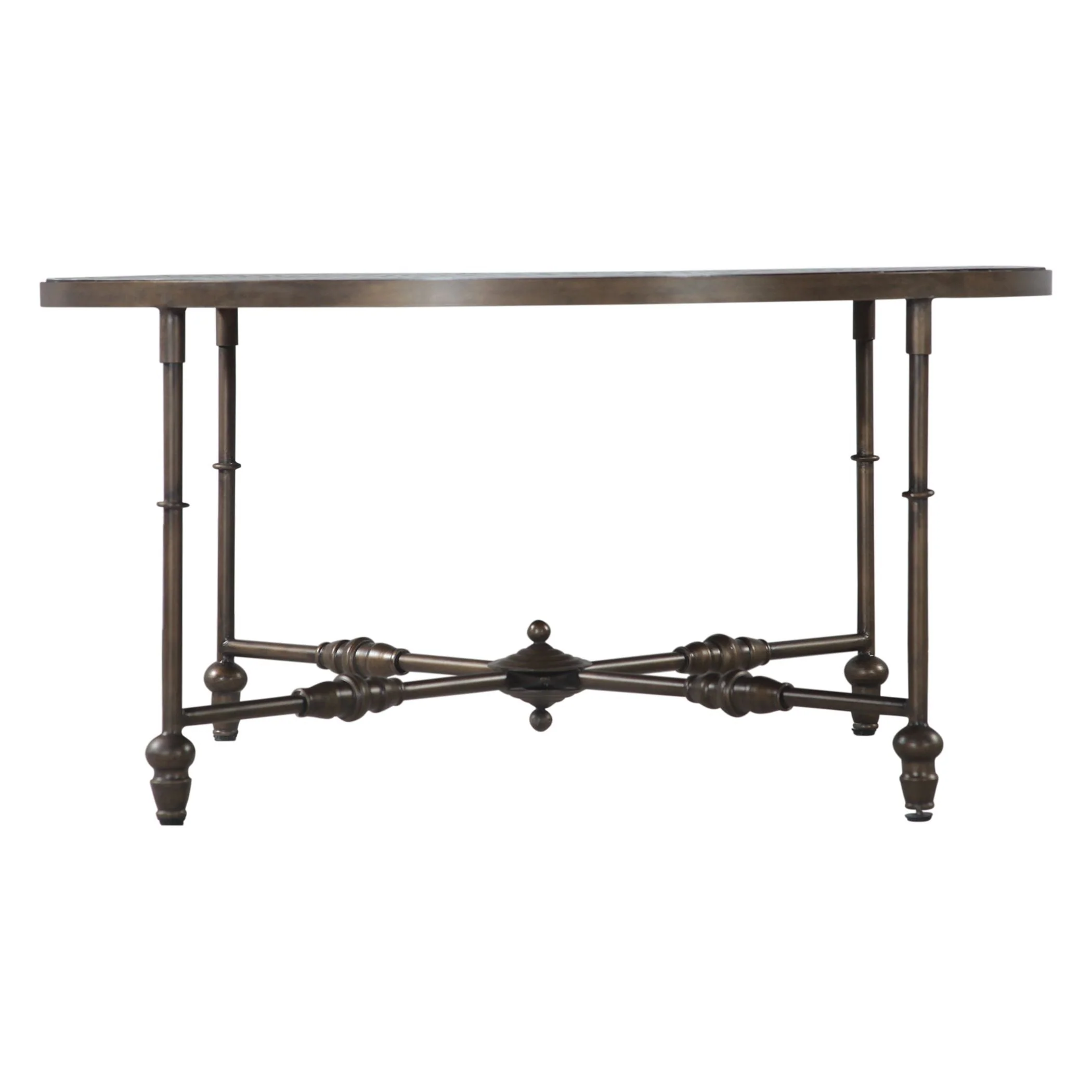 Fleur 40" Coffee Table with Floral Horn Inlay and Iron - Image 2