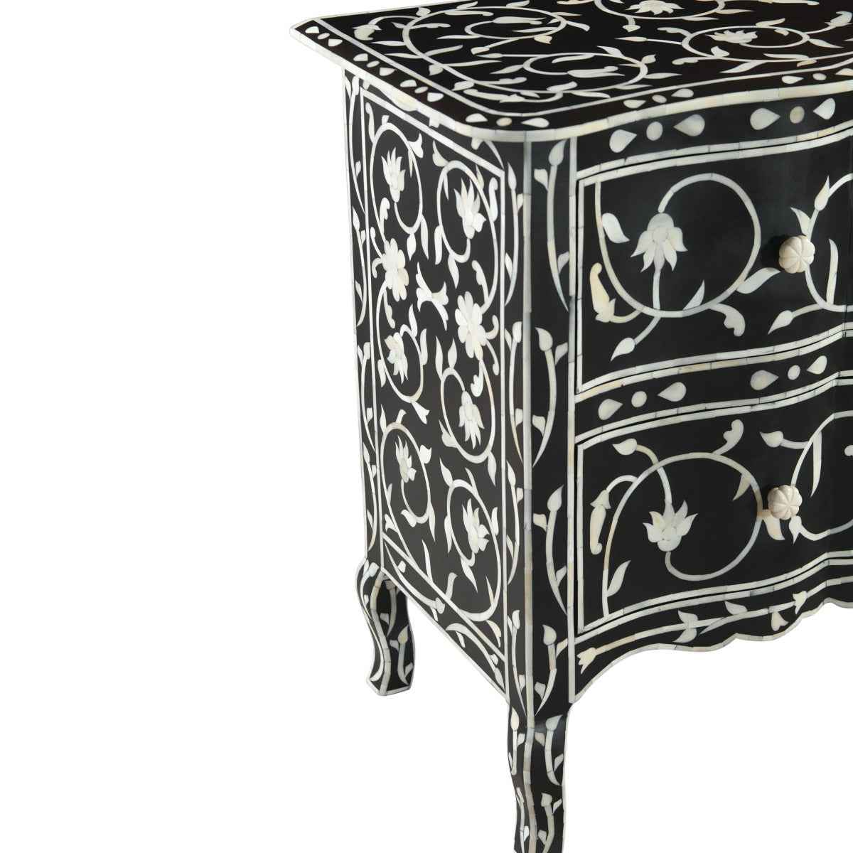Fleur 42" Two Drawer Chest with Floral Horn Inlay - Image 4