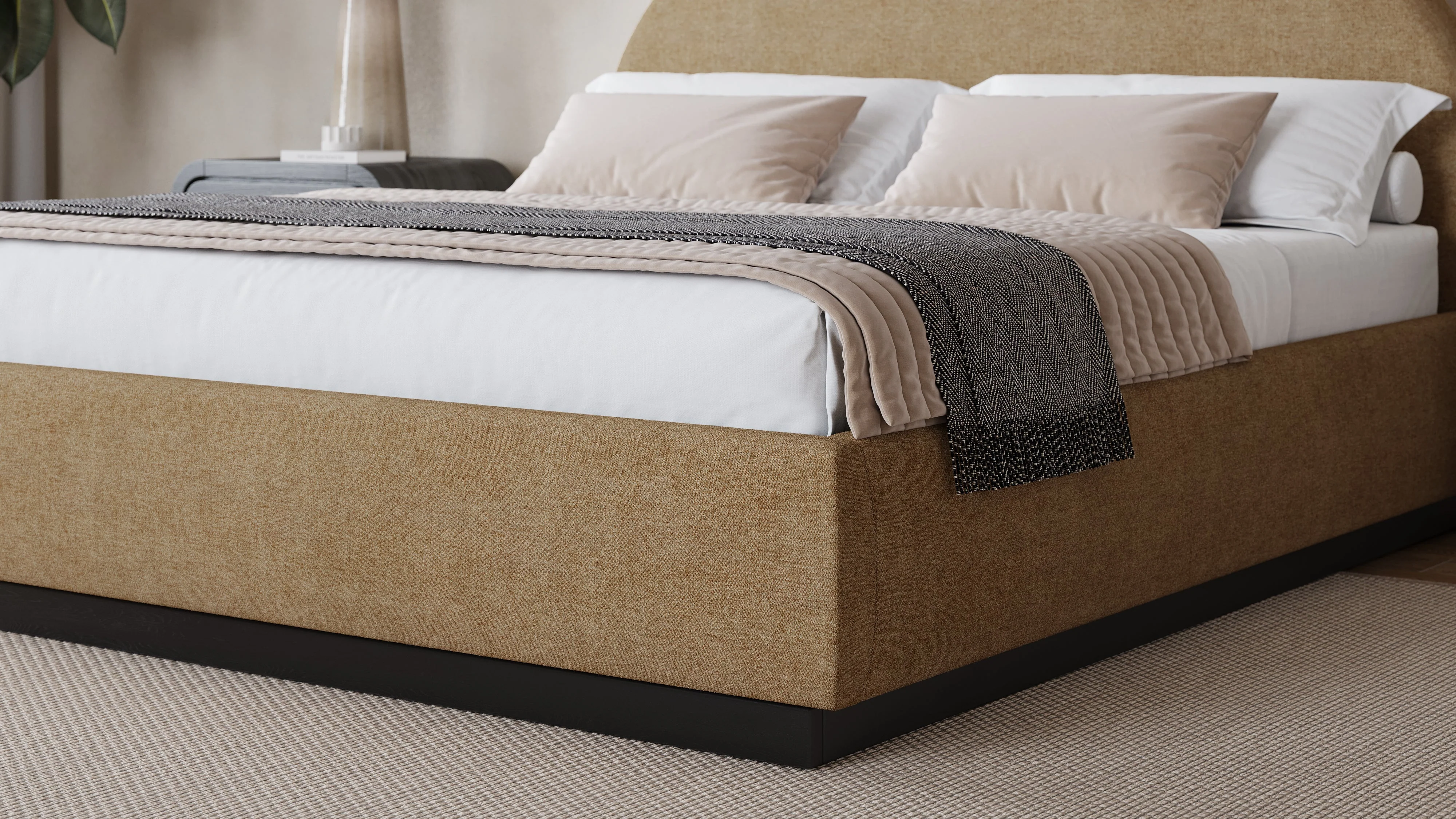 Flex California King Upholstered Bed in Porcini Chenille - Image 3