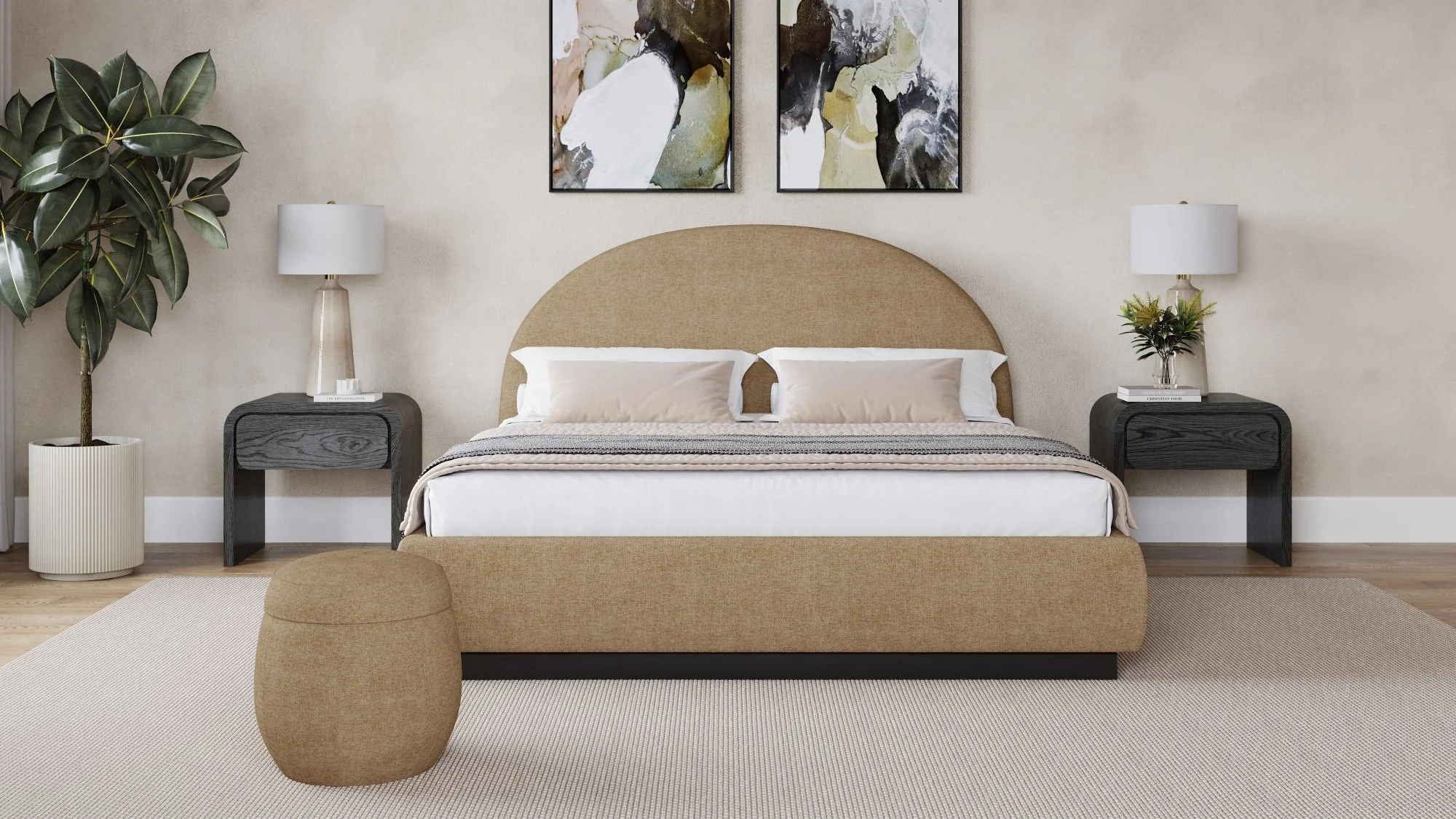 Flex Porcini Full Upholstered Bed - Image 3