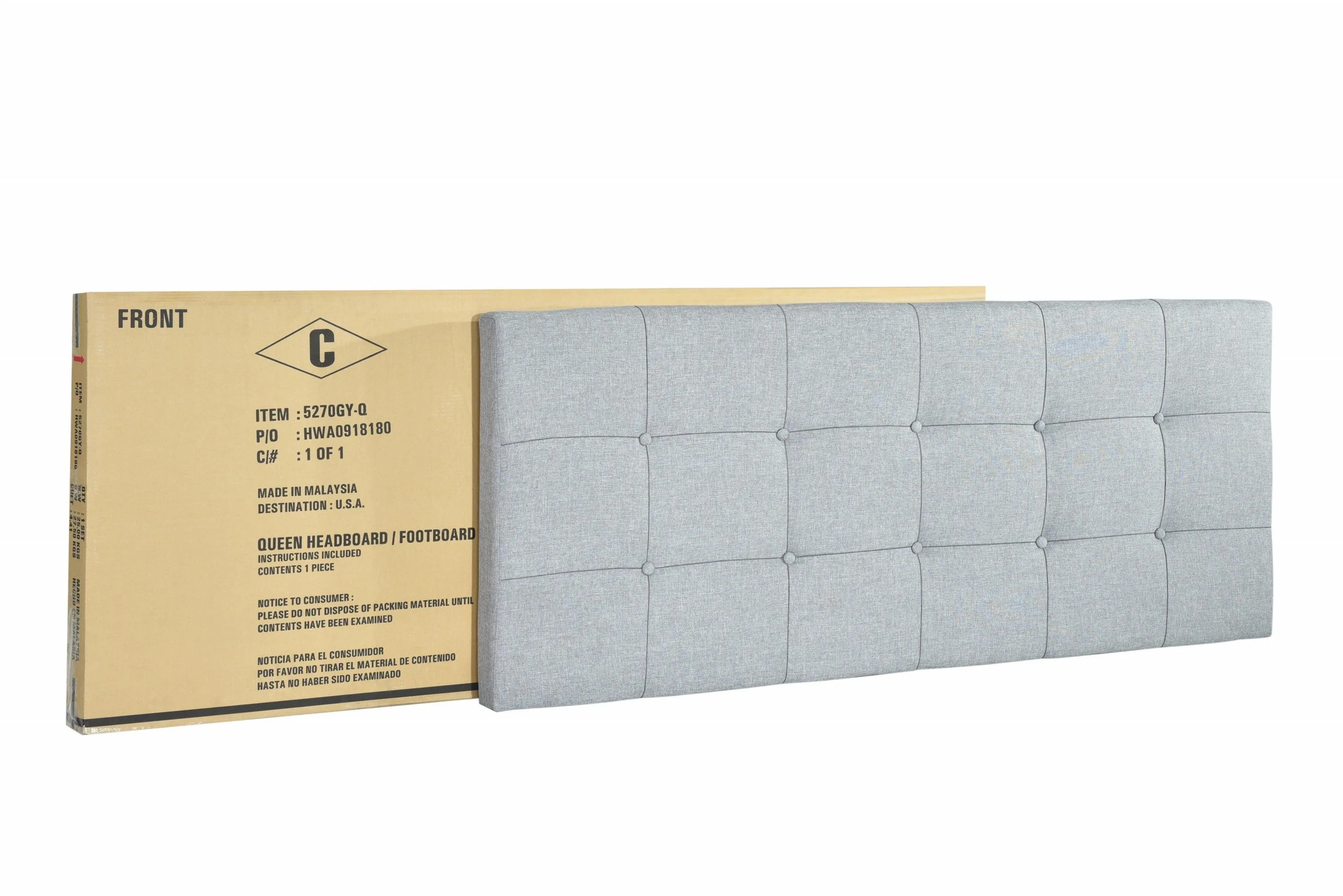 Florence Gray King Upholstered Bed - Image 7