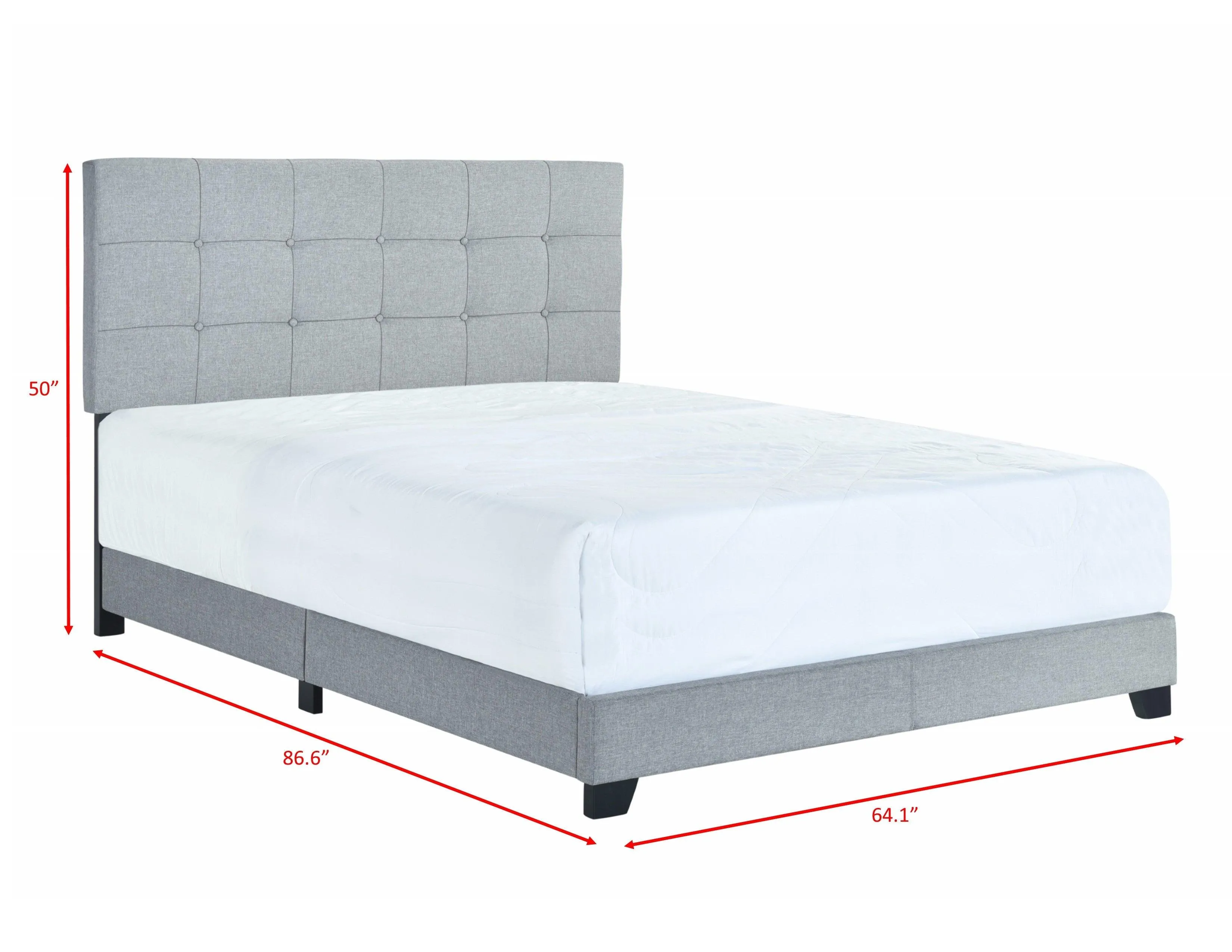 Florence Gray King Upholstered Bed - Image 9
