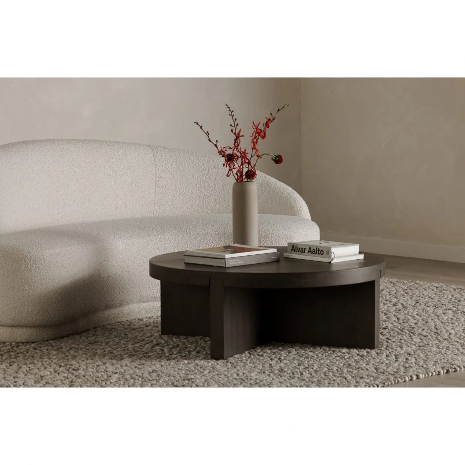 Folke Round Coffee Table Dark Brown - Image 2