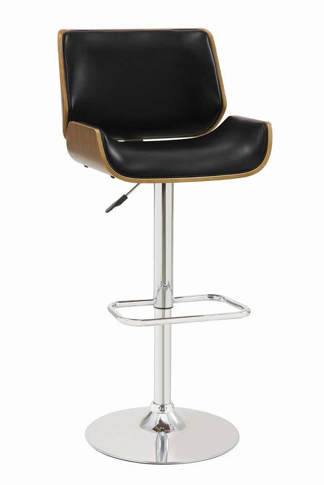 Folsom Black/Chrome Upholstered Adjustable Bar Stool - Image 2