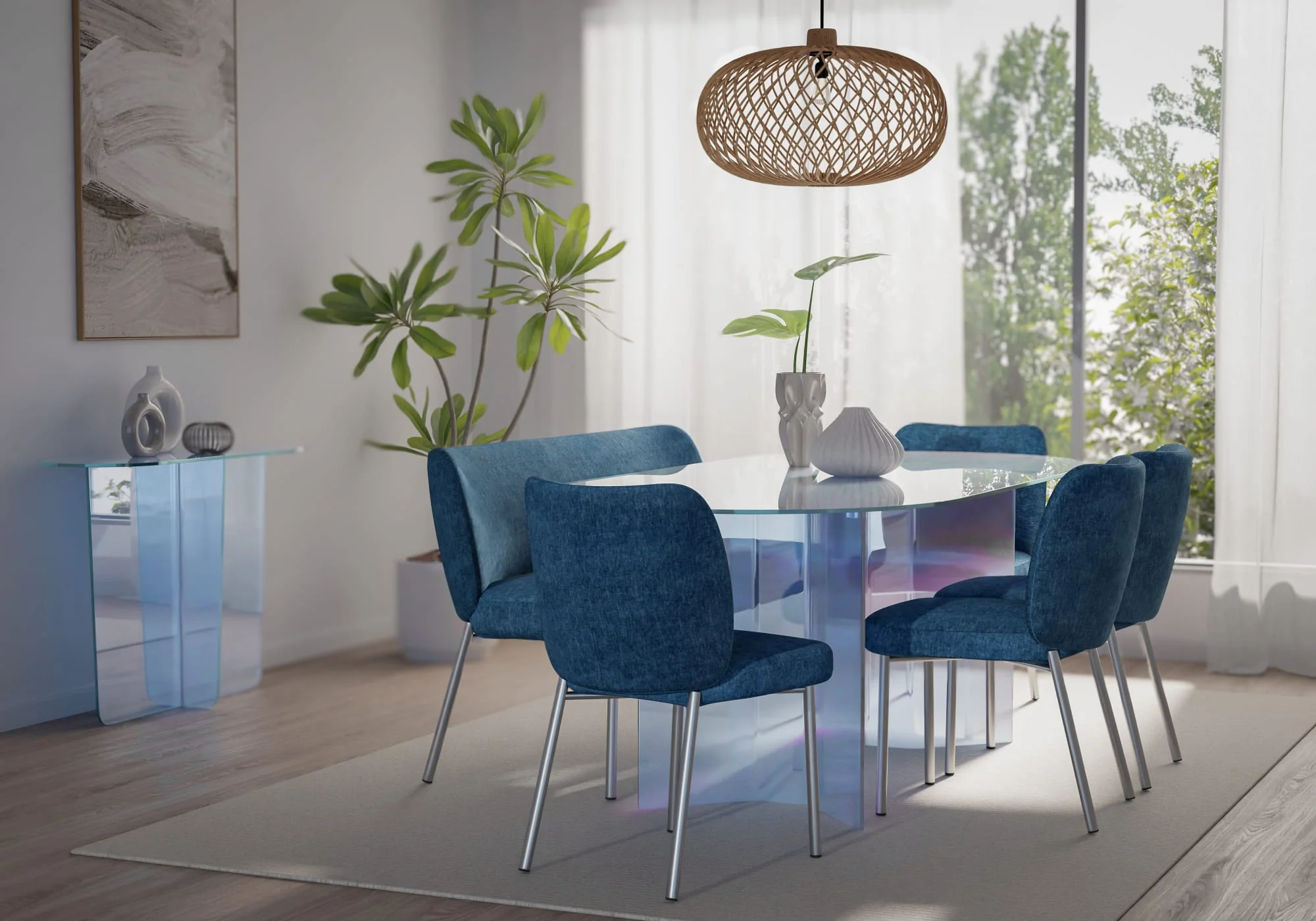 Fomo Azure Upholstered Bench - Image 6