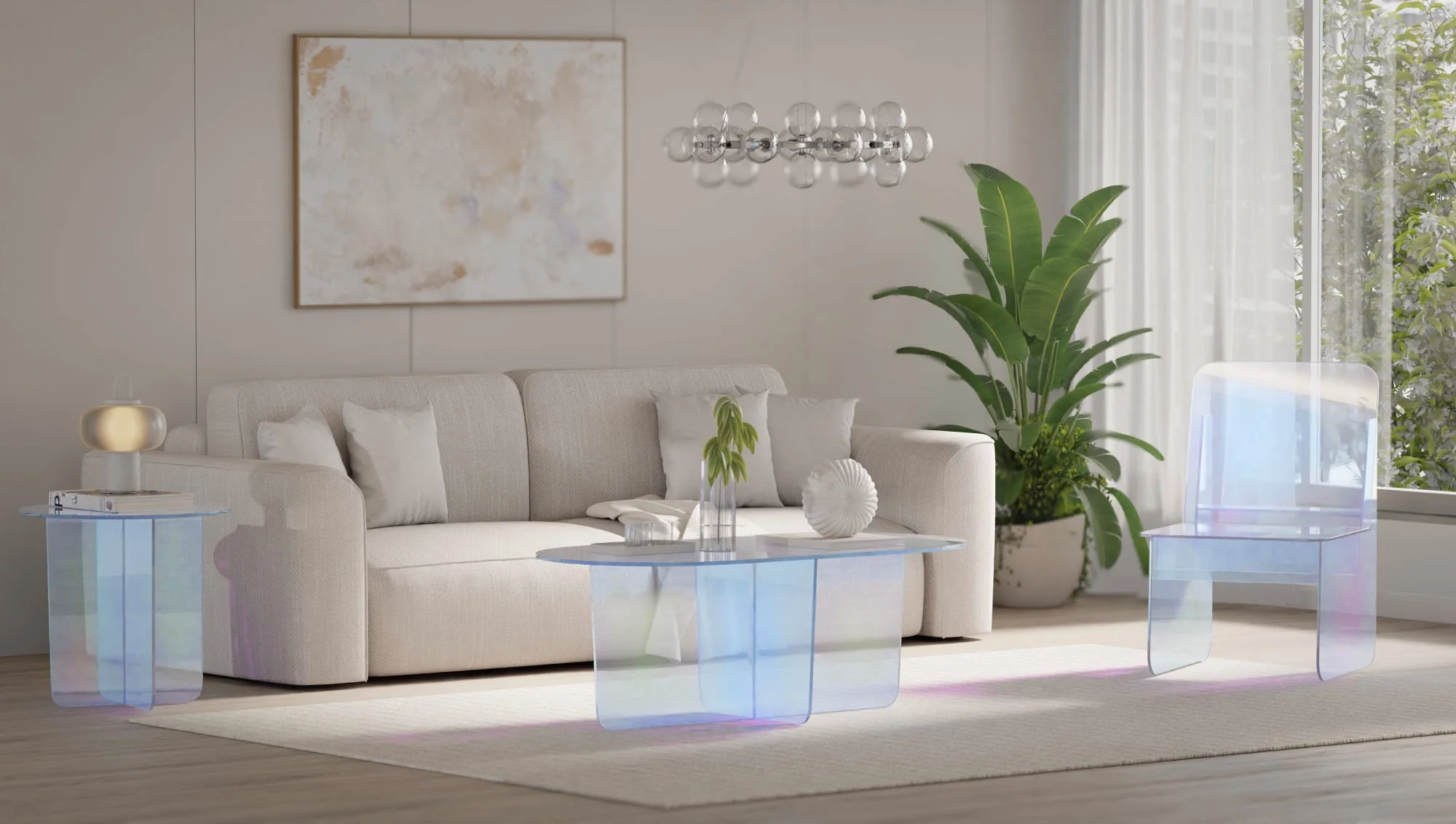 Fomo Iridescent Glass Large End Table - Image 5