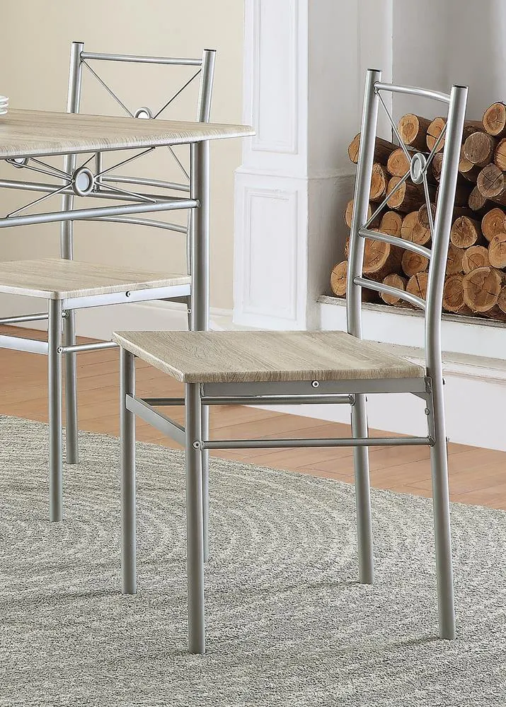 Fontana Brushed Silver 5-Piece Rectangular Dining Set - Image 2