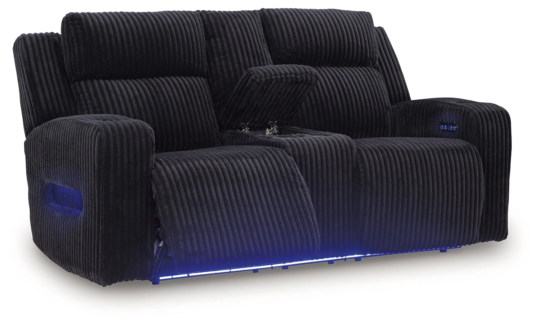 Forest Lake Black Power Reclining Loveseat with Console - Image 3
