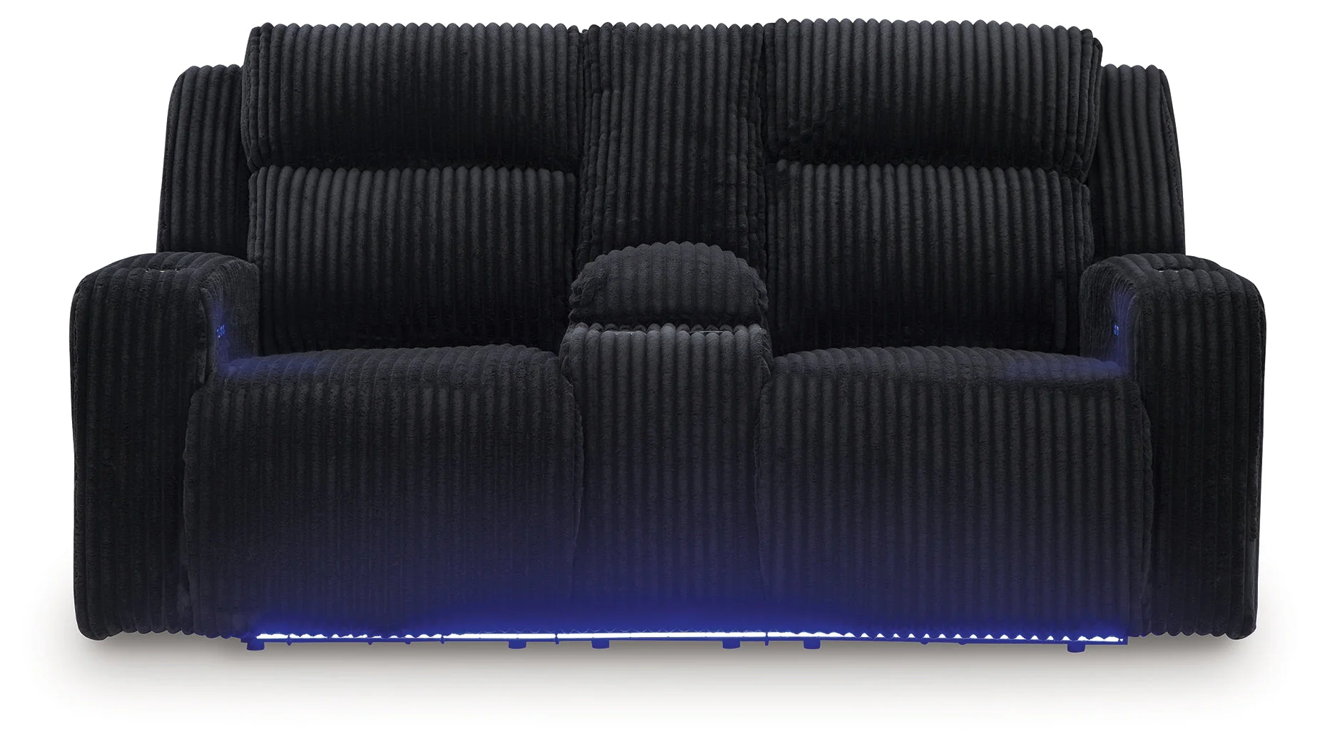 Forest Lake Black Power Reclining Loveseat with Console - Image 4