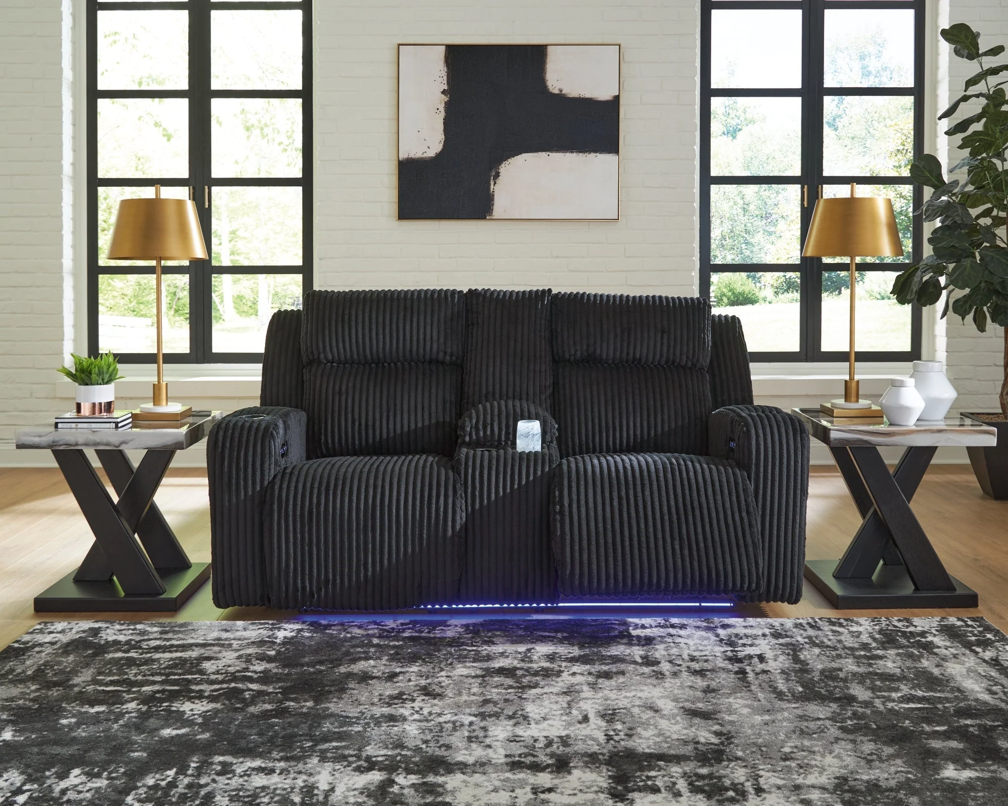 Forest Lake Black Power Reclining Sofa and Loveseat - Image 12