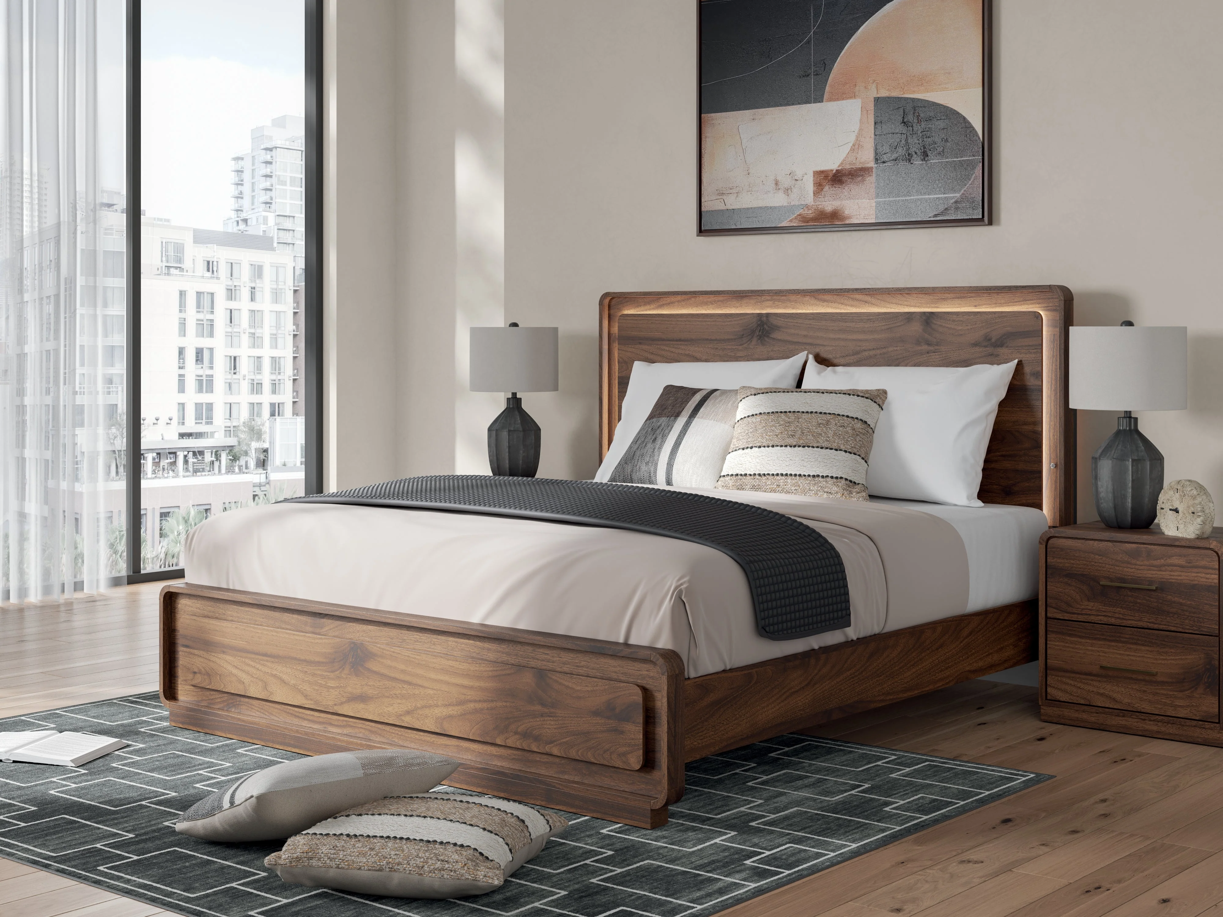 Fortlorn Walnut Brown King Panel Bed - Image 2