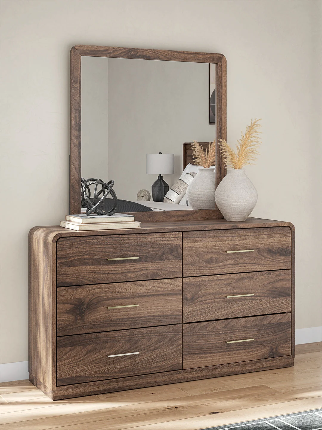 Fortlorn Walnut Brown Queen Panel Bed, Dresser, Mirror and Nightstand - Image 23
