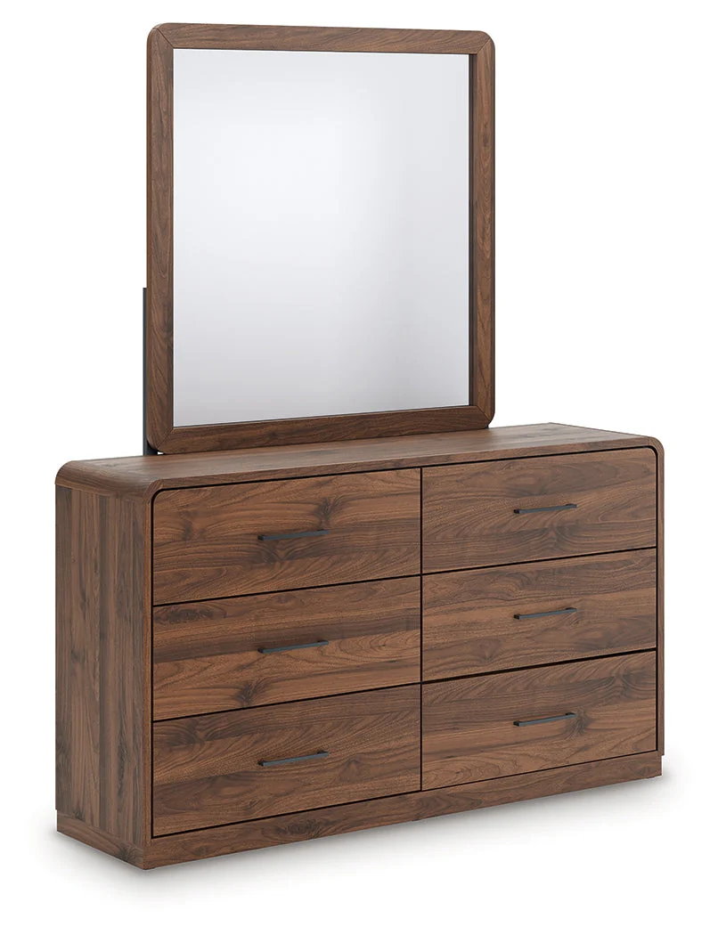 Fortlorn Walnut Brown Queen Panel Bed, Dresser, Mirror and Nightstand - Image 3