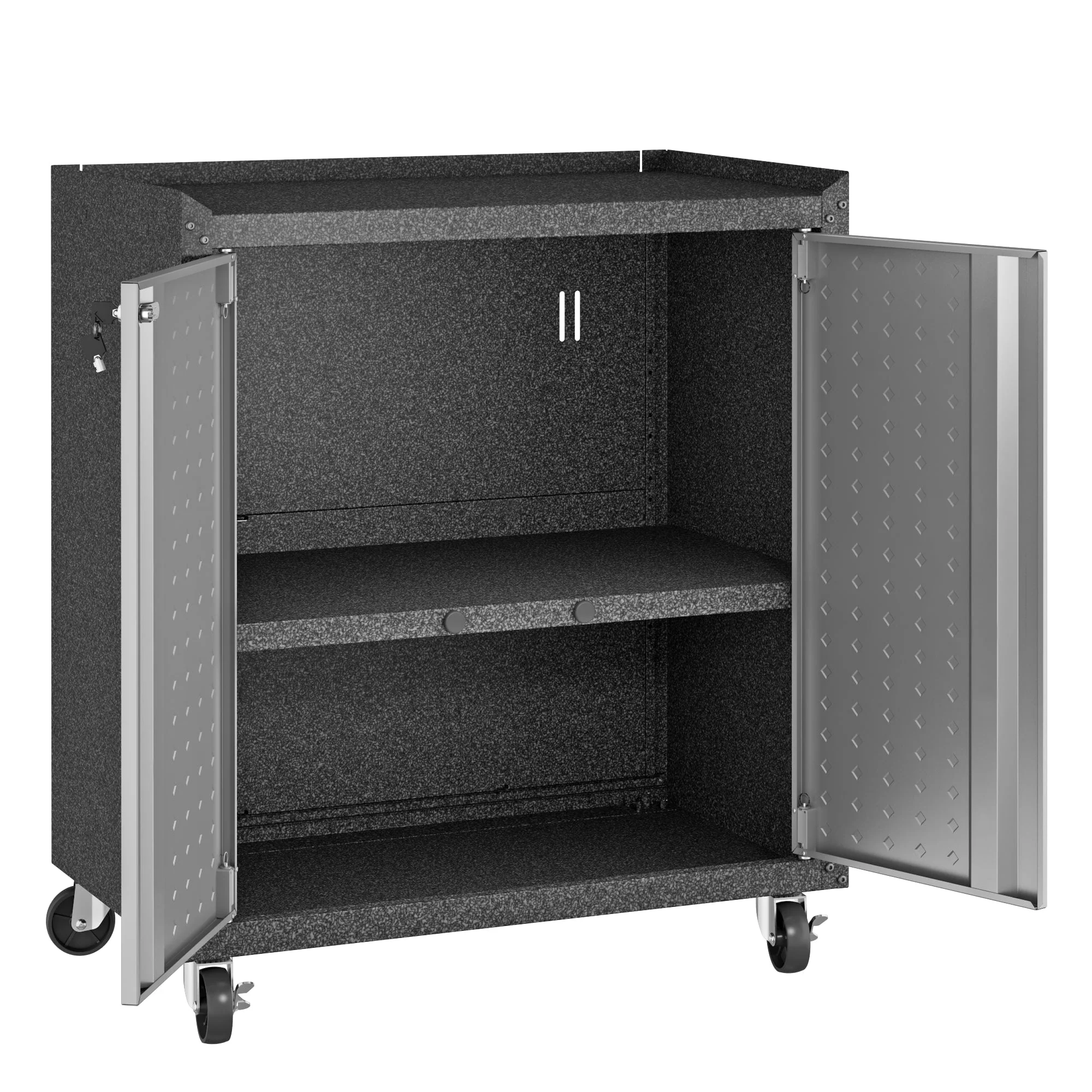 Fortress 31.5" Mobile Garage Cabinet with Shelves in Grey - Image 7