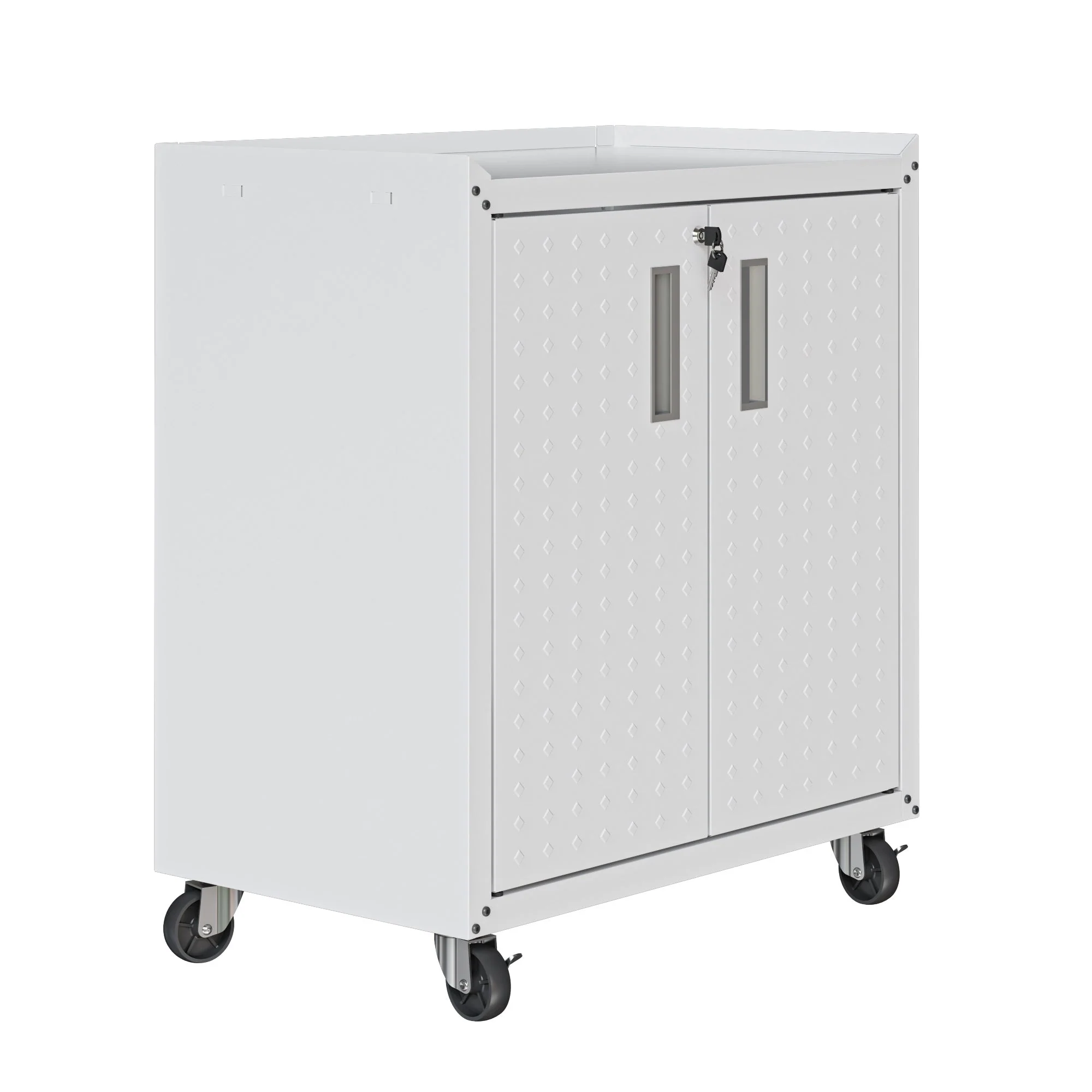 Fortress 31.5" Mobile Garage Cabinet with Shelves in White - Image 5