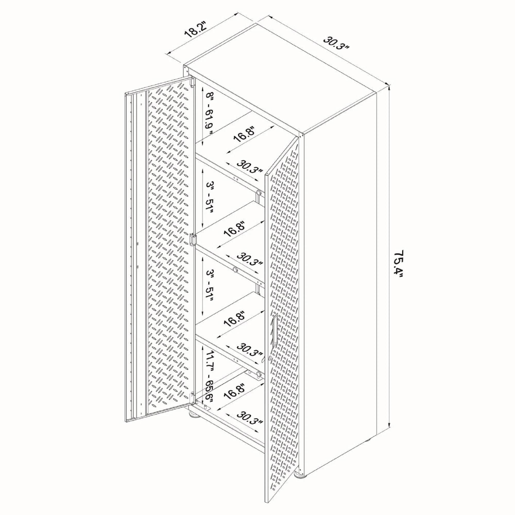 Fortress 74.8" Tall Garage Cabinet in Grey - Image 3