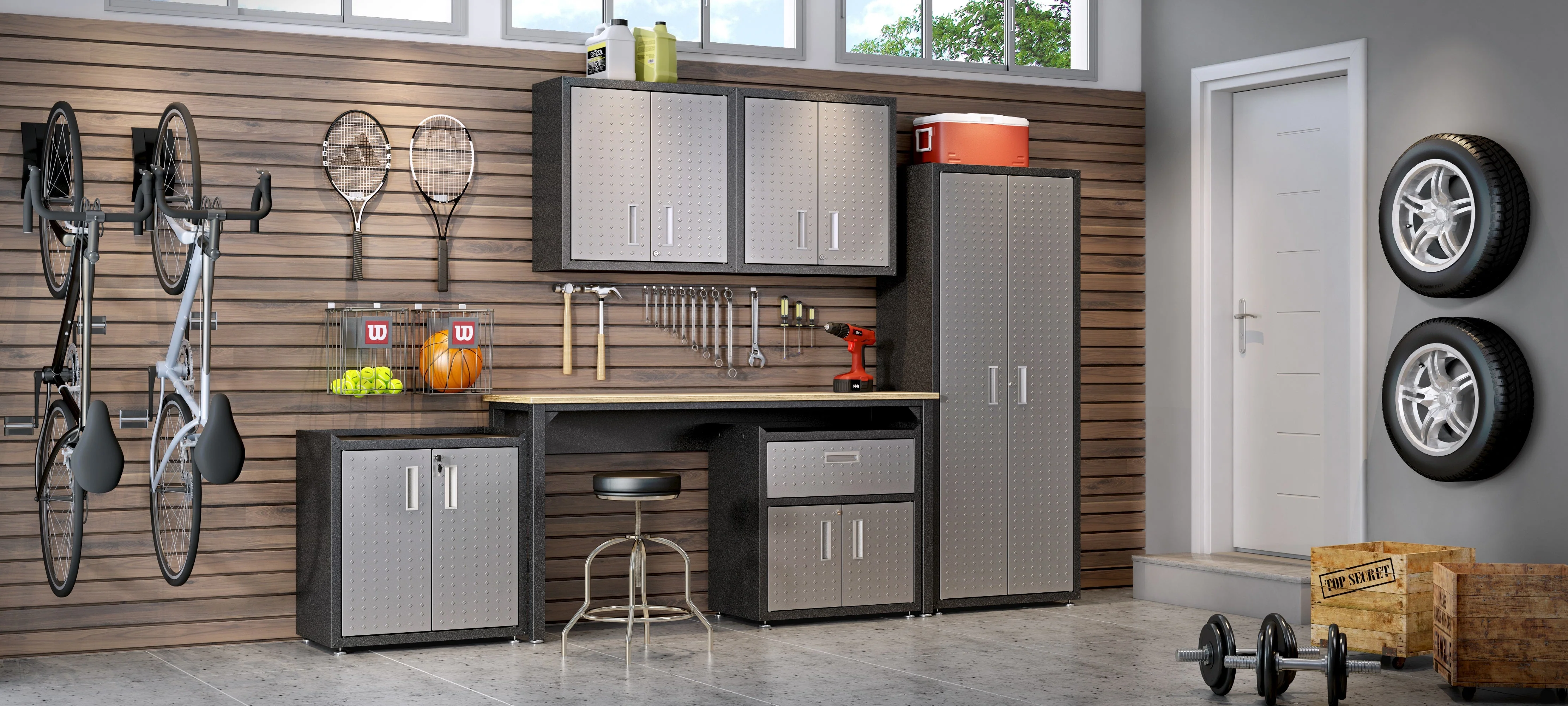 Fortress Floating Garage Cabinet in Grey - Image 12