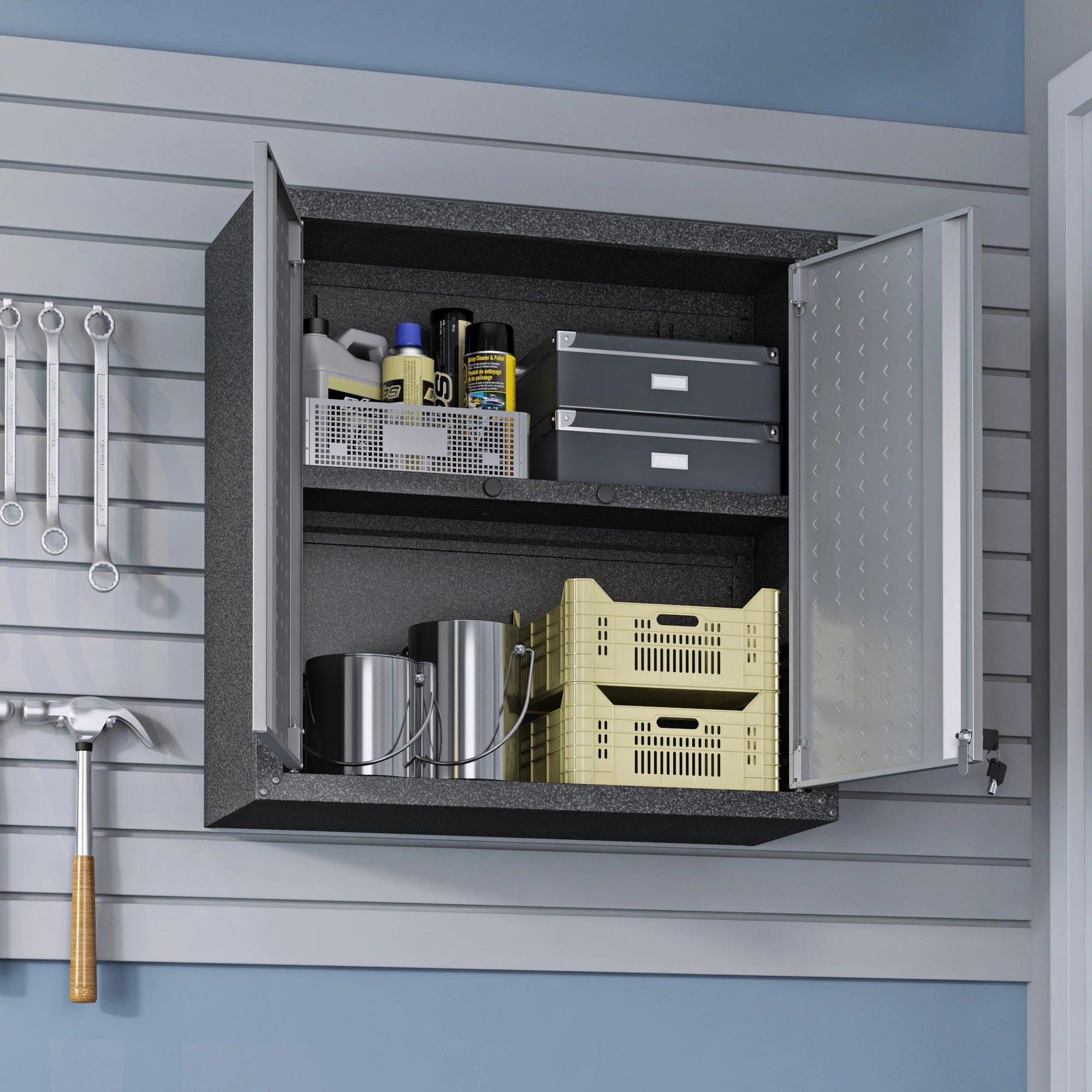 Fortress Floating Garage Cabinet in Grey - Image 6