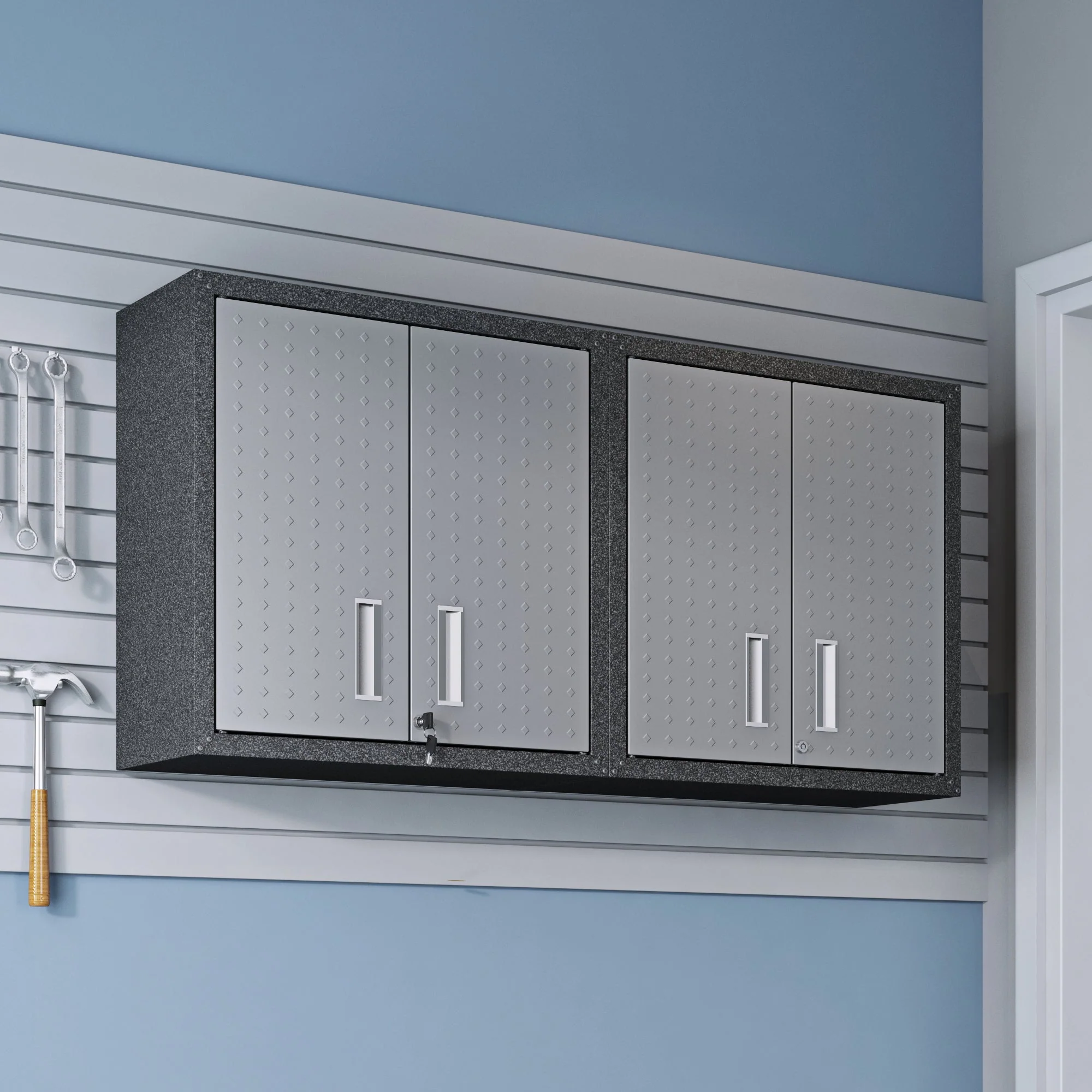Fortress Floating Garage Cabinet in Grey (set of 2) - Image 2