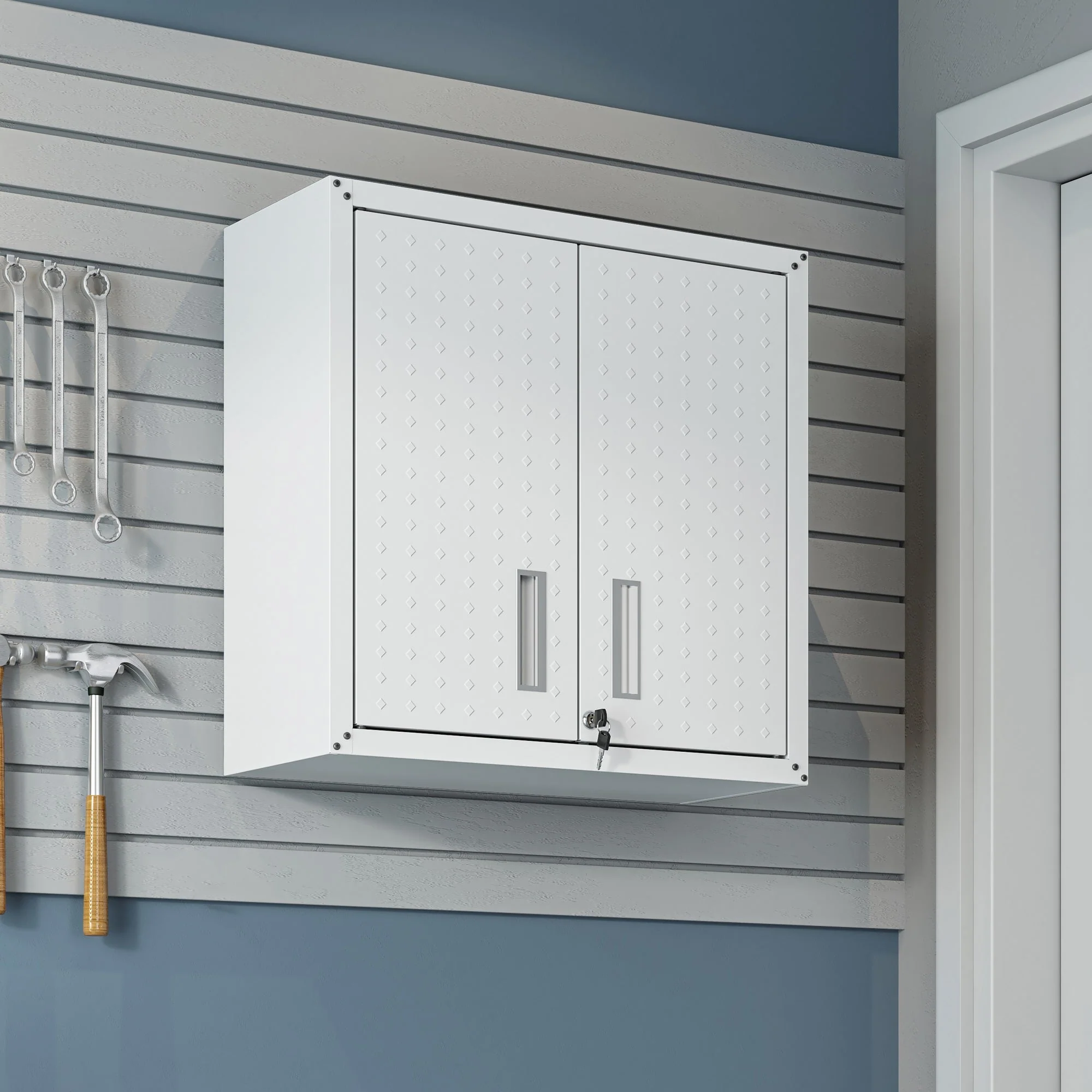 Fortress Floating Garage Cabinet in White - Image 2