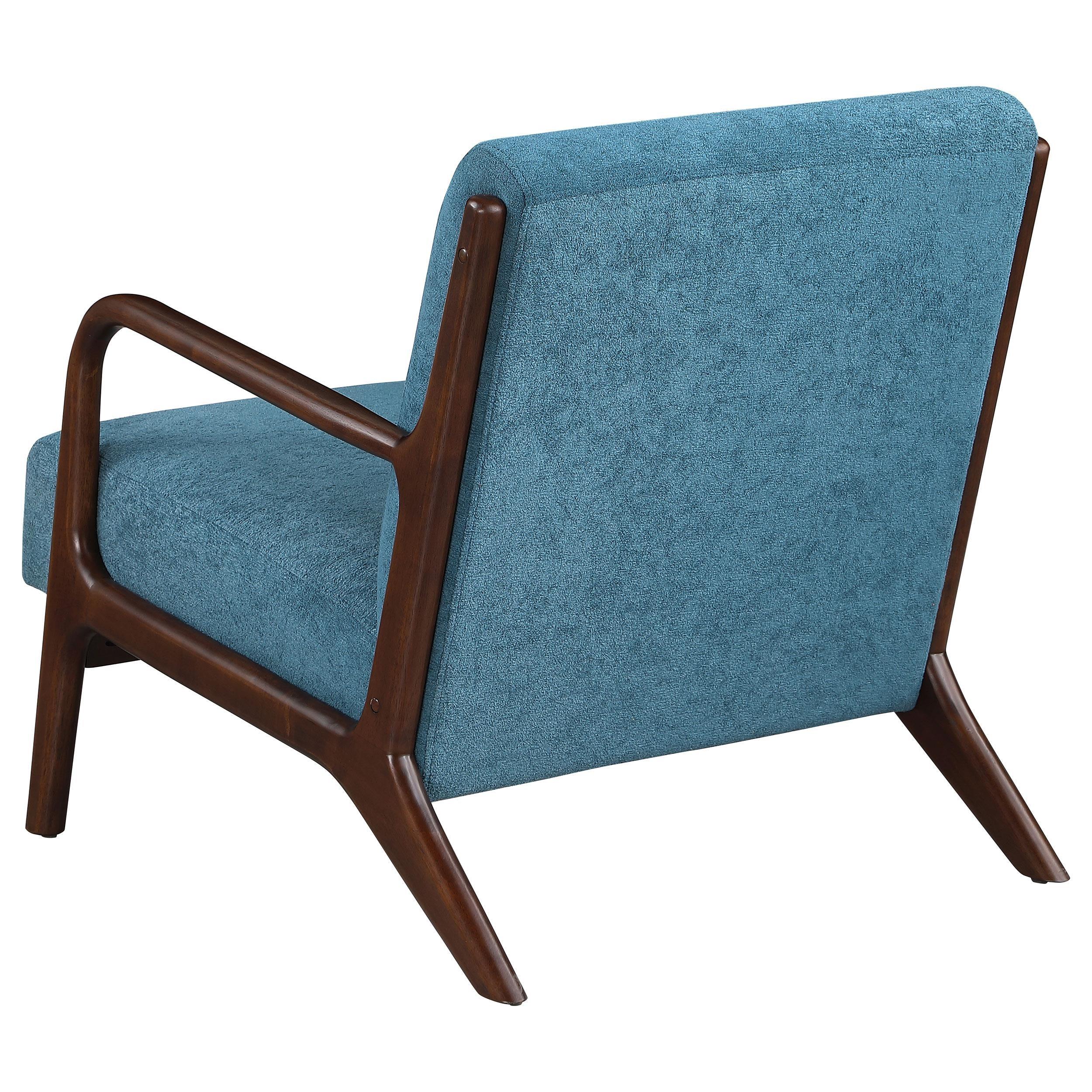 Foster Peacock Blue Upholstered Wood Frame Accent Chair - Image 5