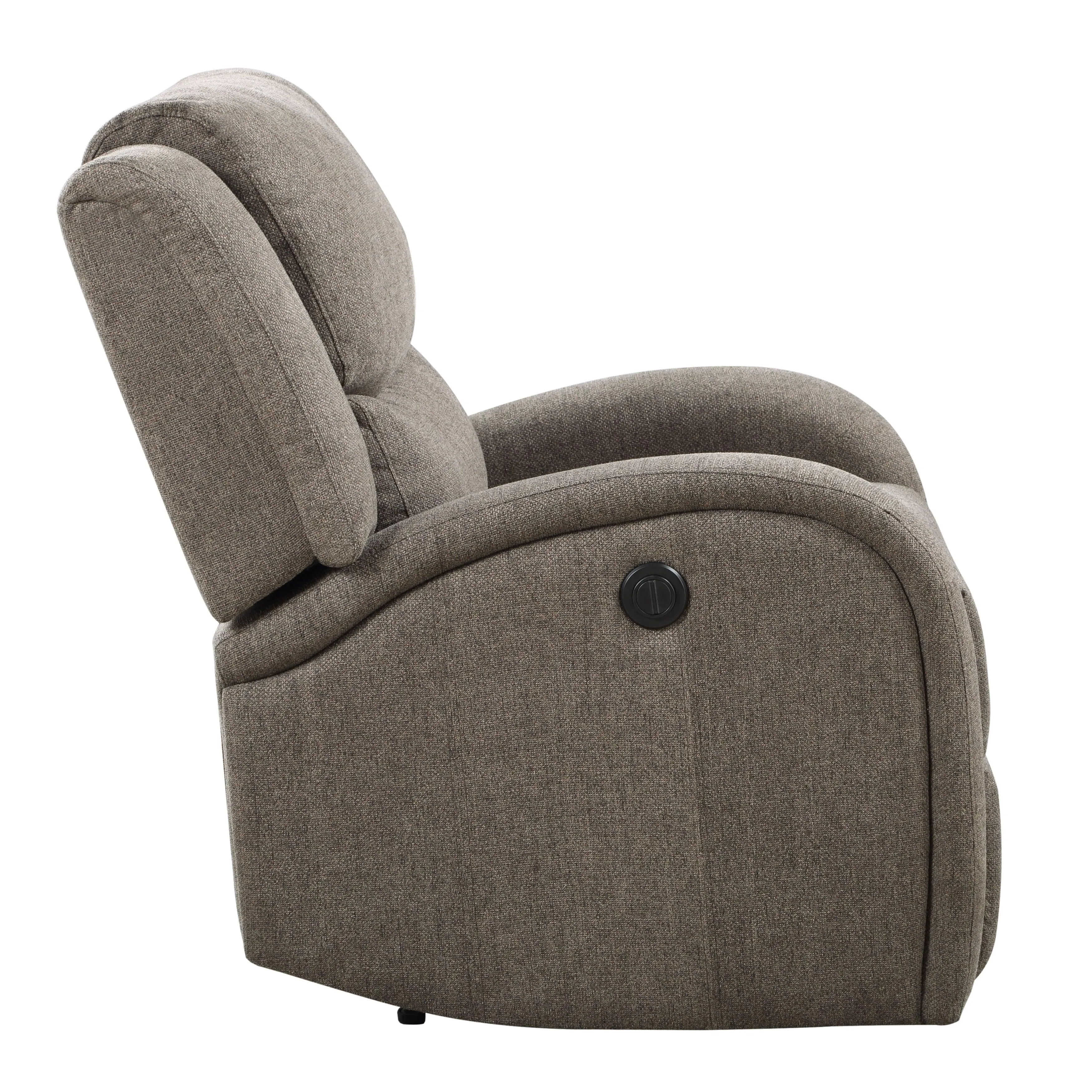 Foxcroft Brown Chenille Power Reclining Chair - Image 4