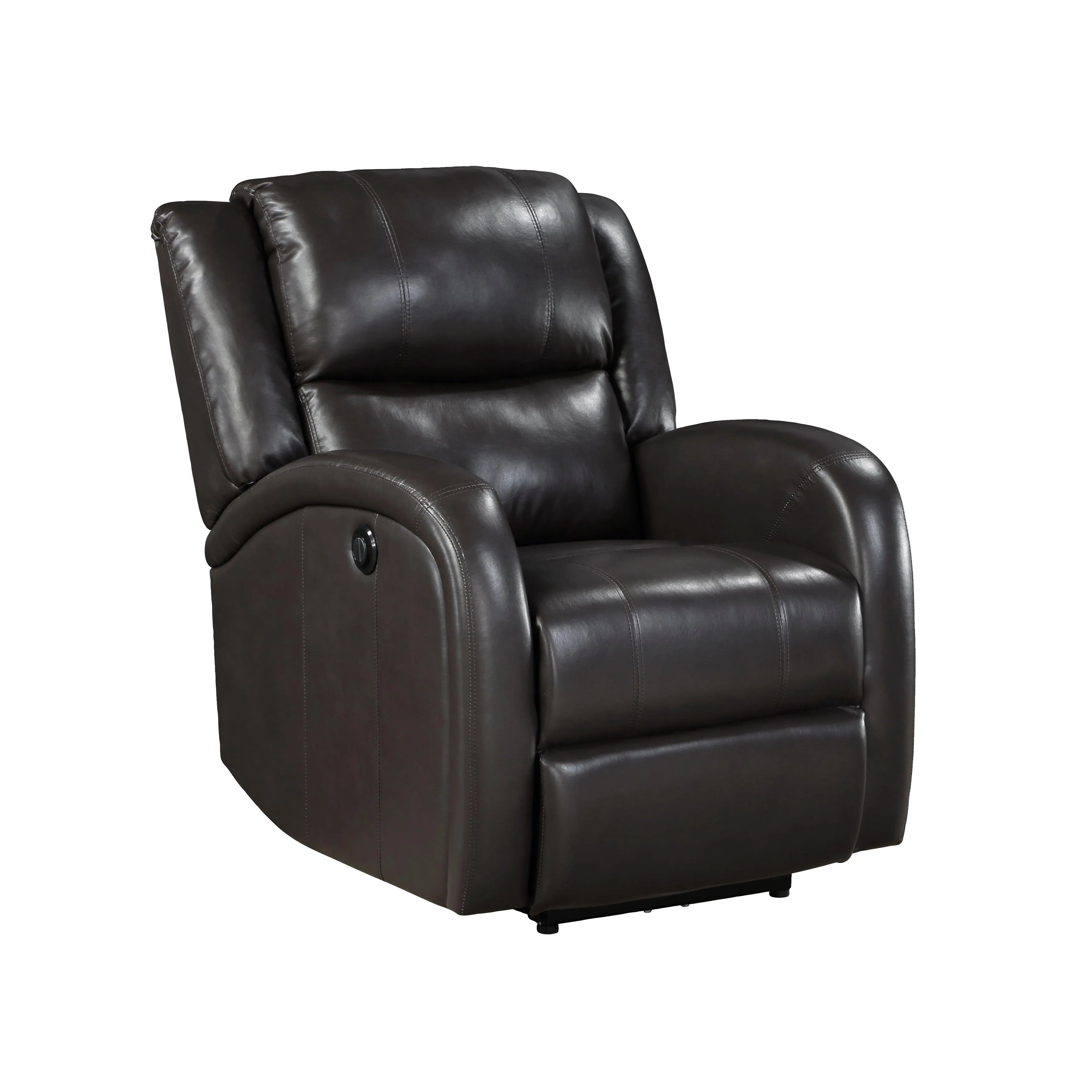 Foxcroft Brown Faux Leather Power Reclining Chair - Image 2