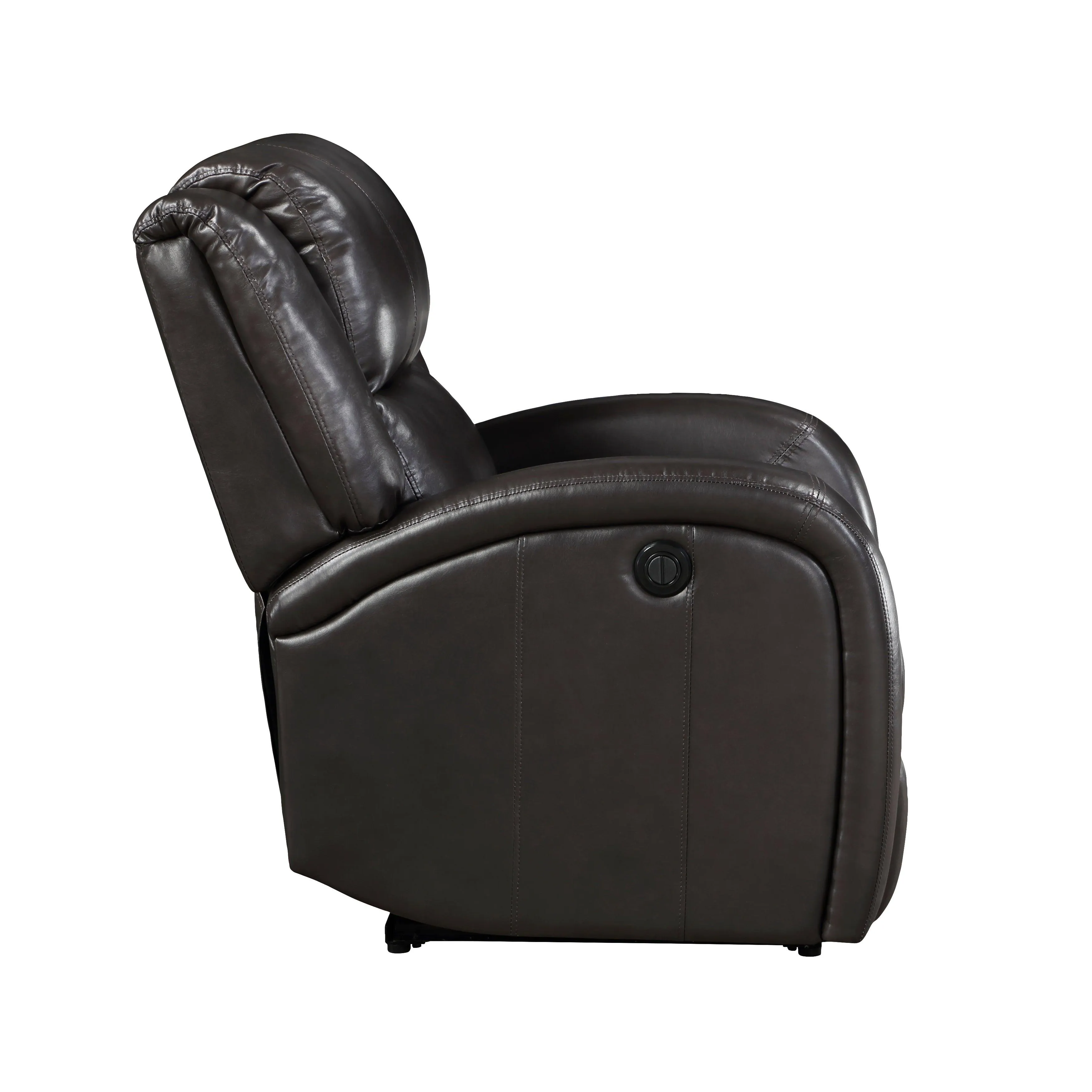 Foxcroft Brown Faux Leather Power Reclining Chair - Image 3