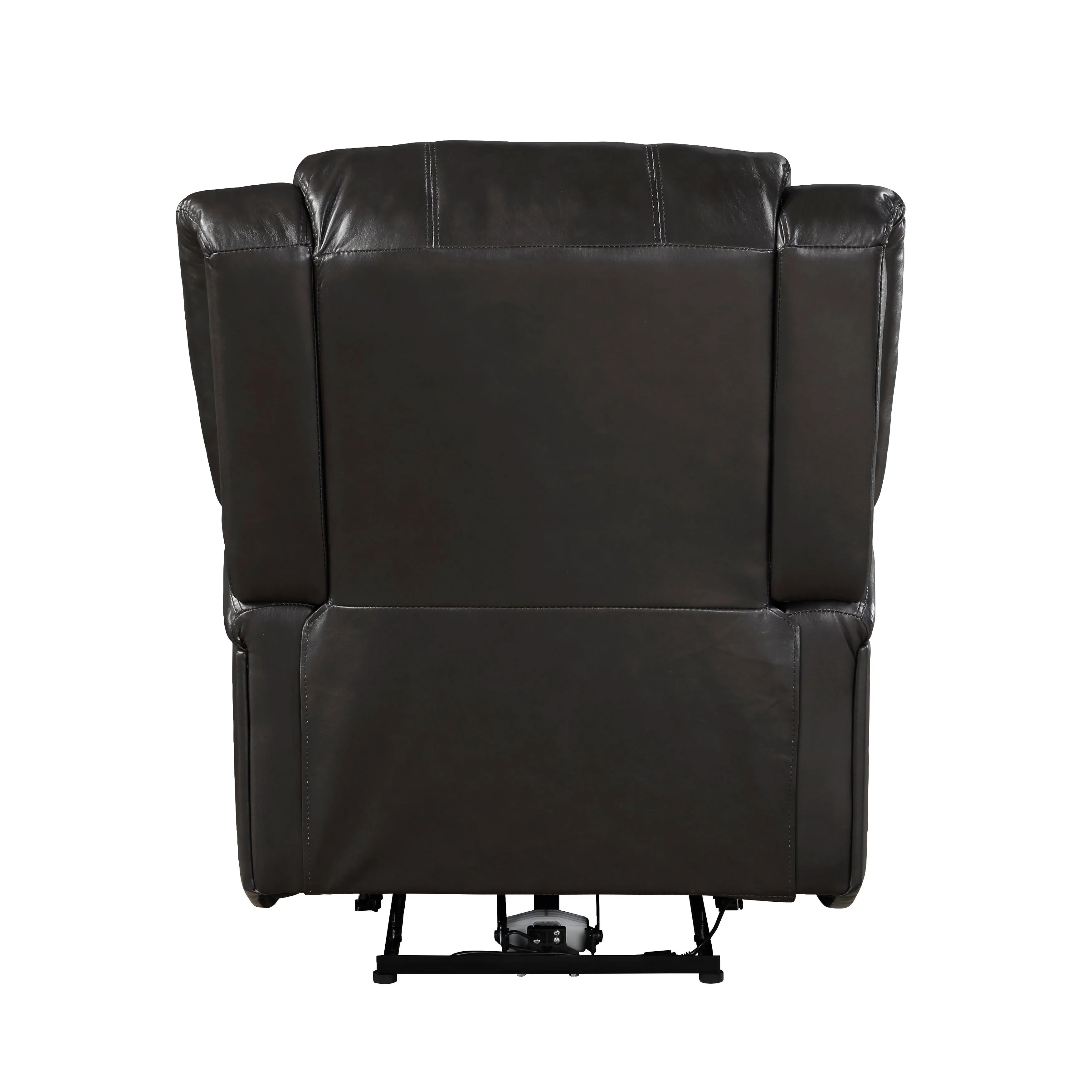 Foxcroft Brown Faux Leather Power Reclining Chair - Image 4