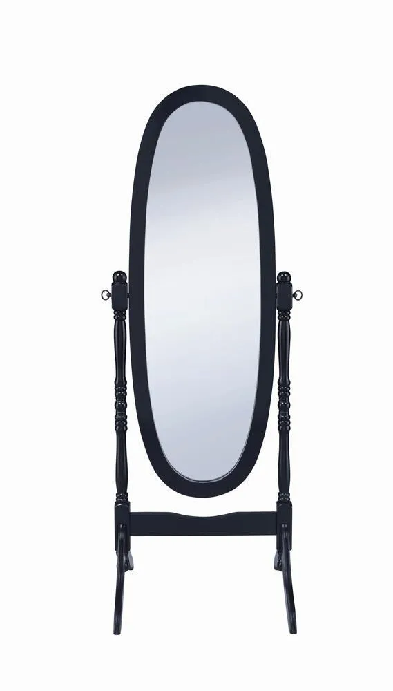 Foyet Black Oval Cheval Mirror - Image 3