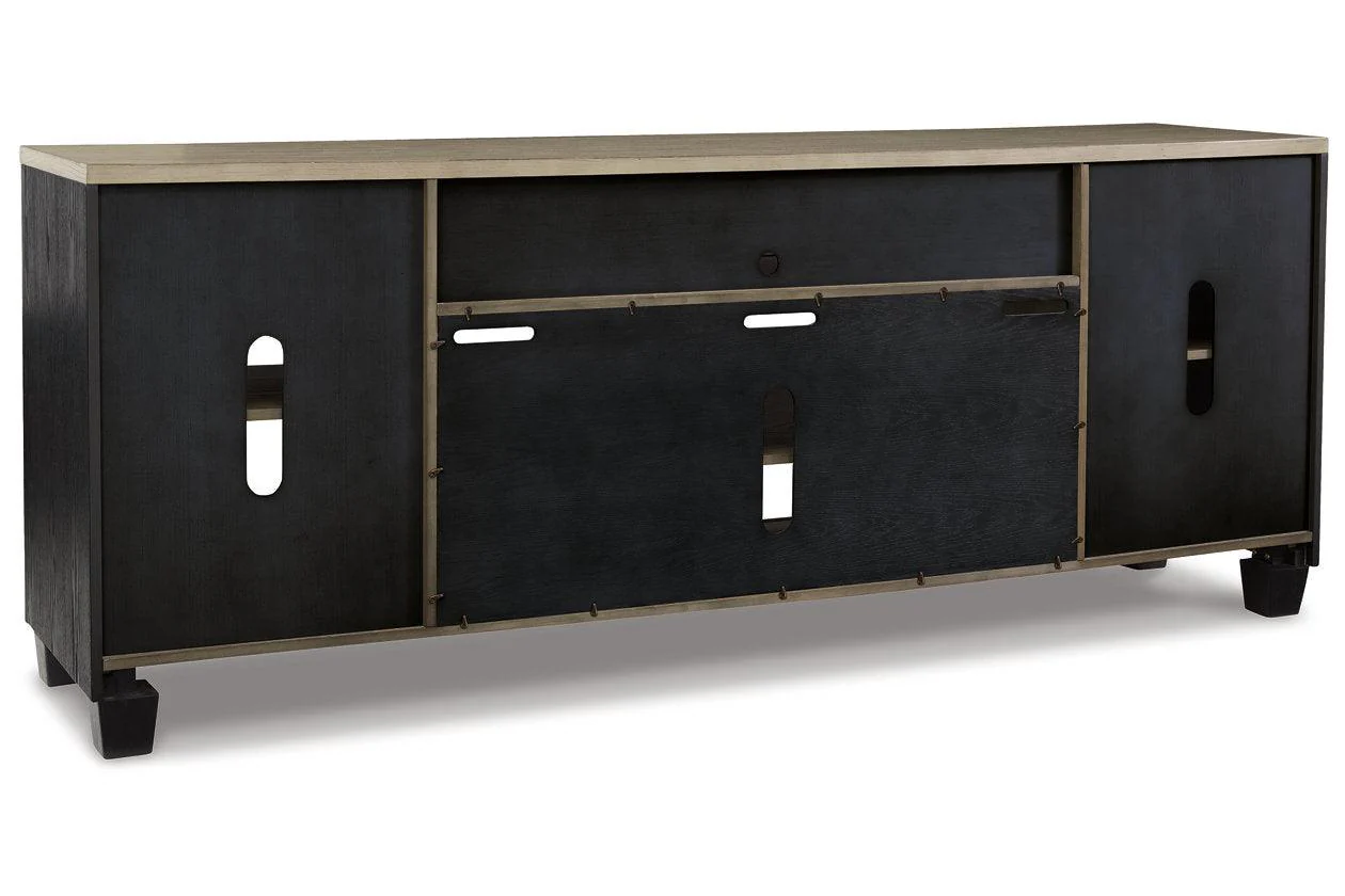 Foyland Black/Brown 83" TV Stand - Image 5