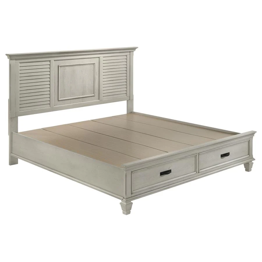 Franco Antique White 5-Piece Eastern King Storage Bedroom Set - Image 2