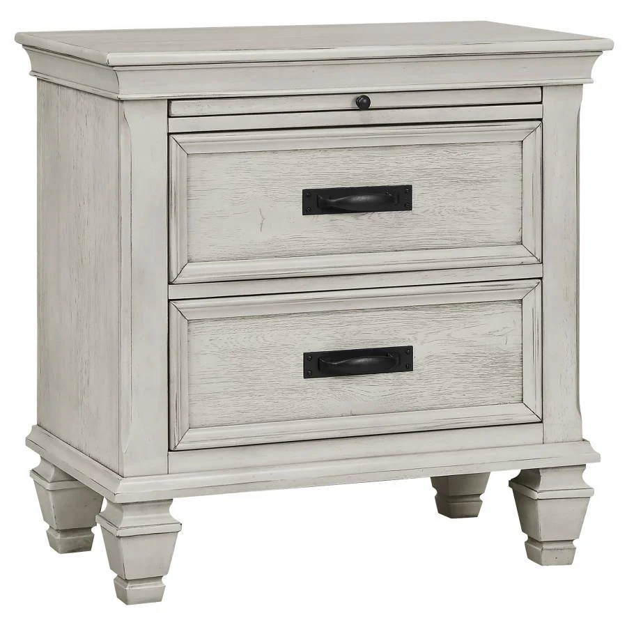 Franco Antique White 5-Piece Eastern King Storage Bedroom Set - Image 4