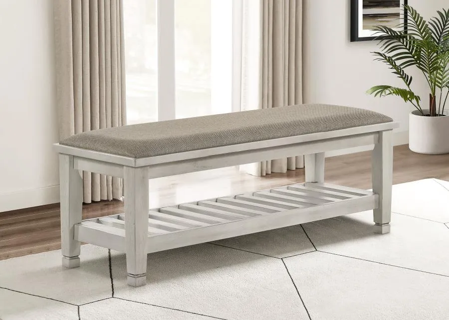 Franco Brown/Antique White Bench