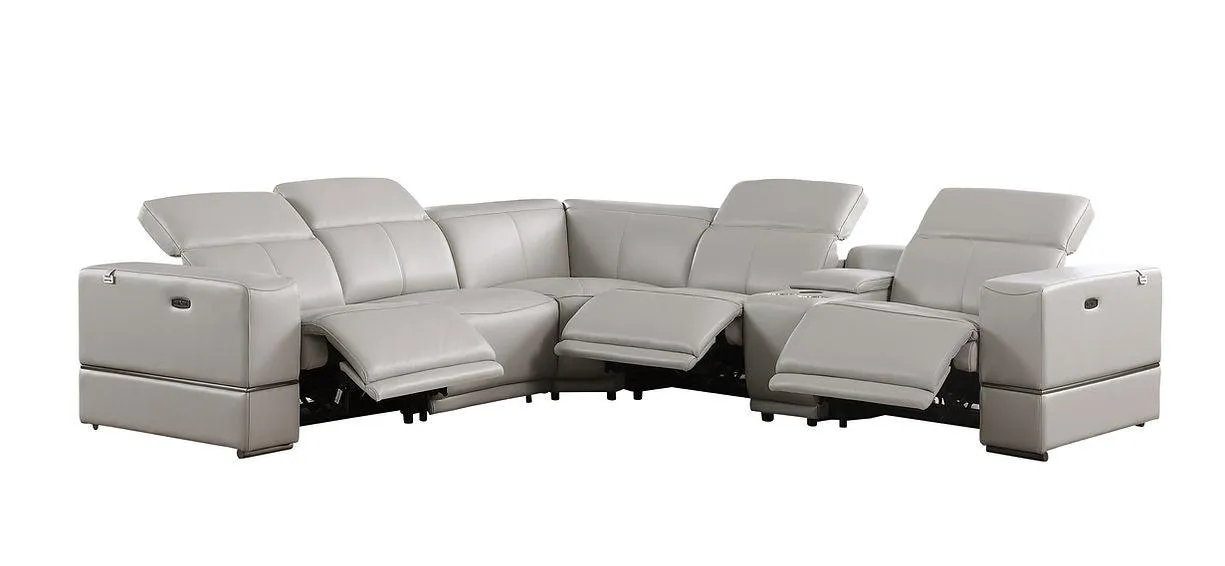 Franco Light Grey 6-Piece 2 Power Reclining Sectional [Special Price] - Image 2
