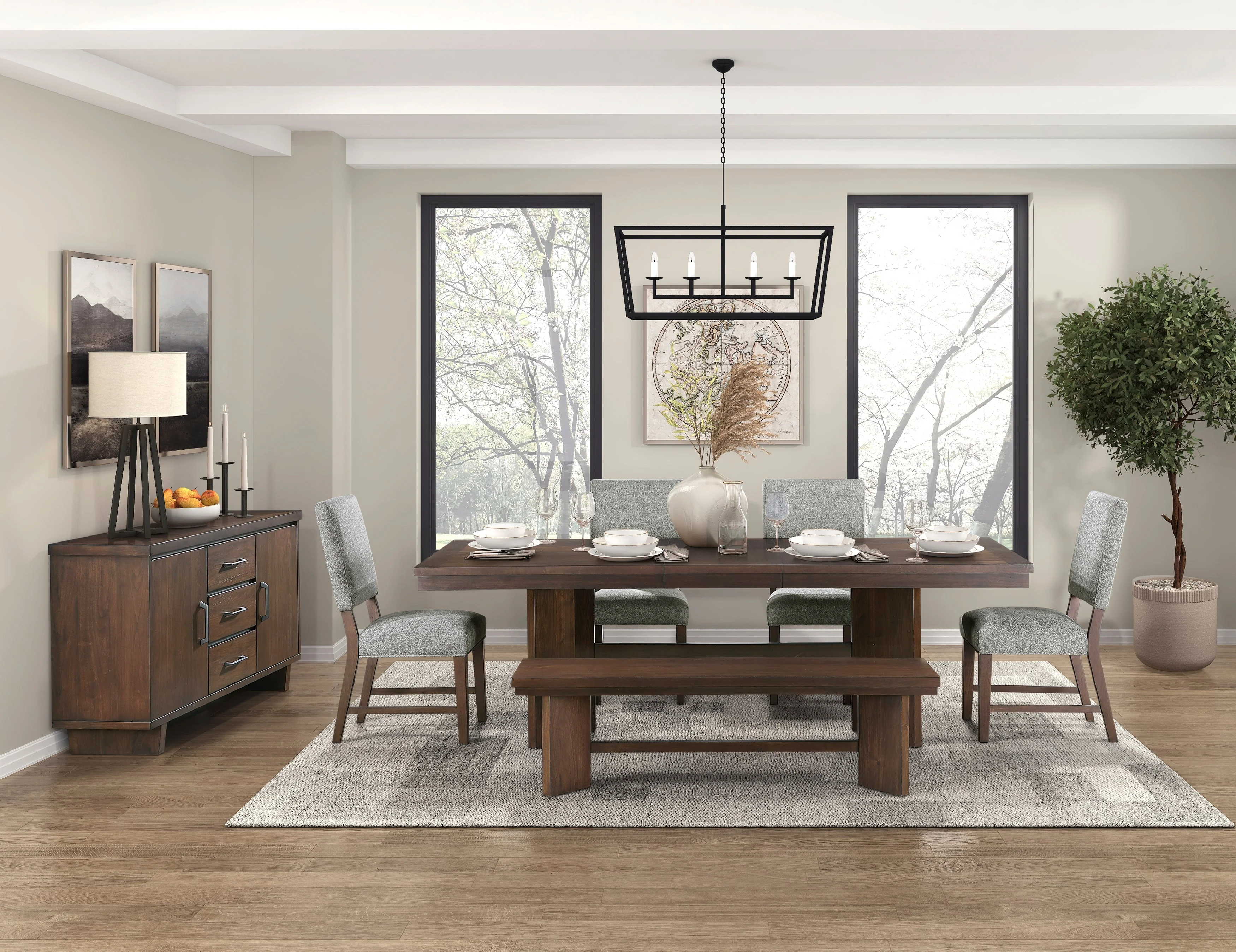 Franco Walnut/Gray Dining Side Chair, Set of 2 - Image 5