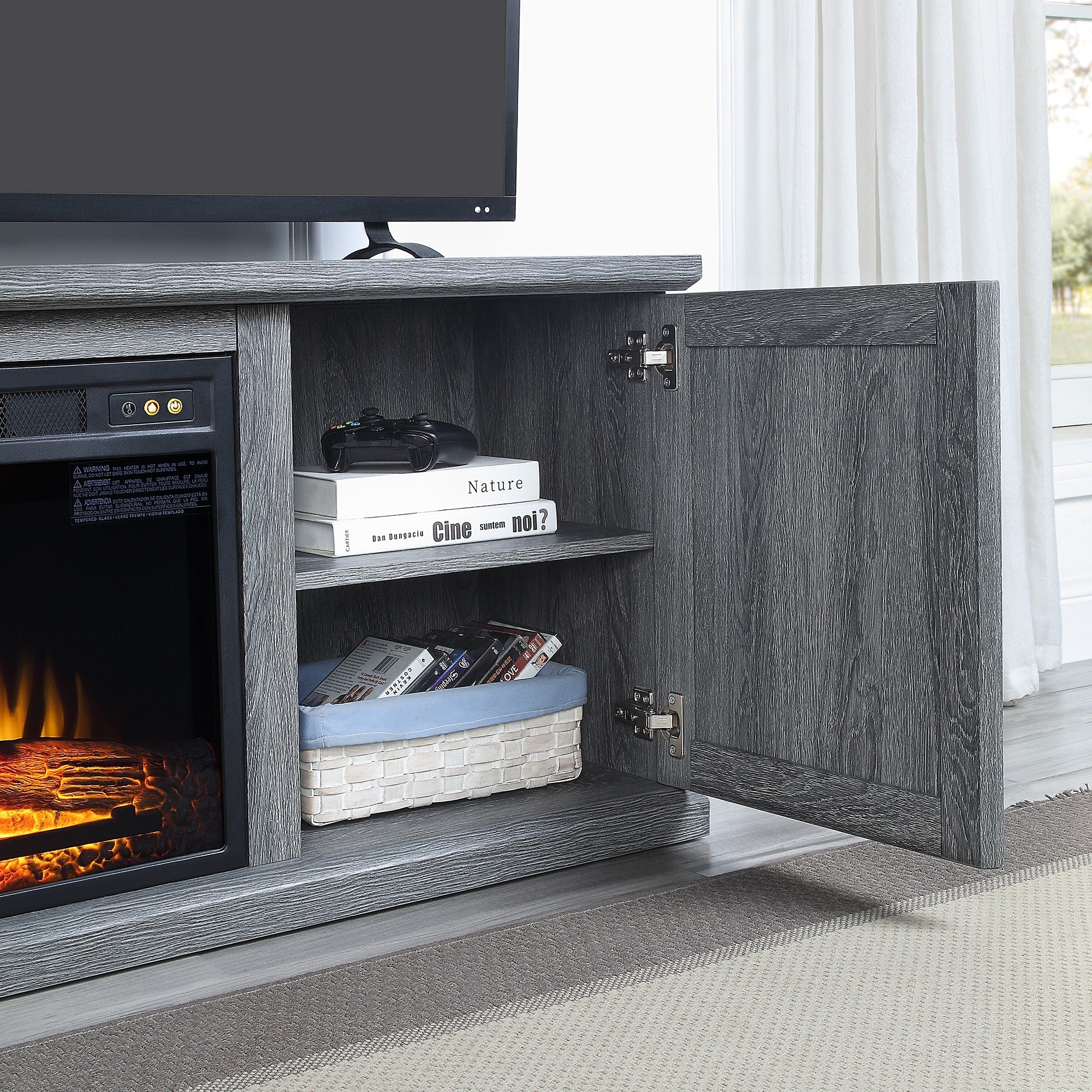 Franklin 60" TV Stand in Grey - Image 5