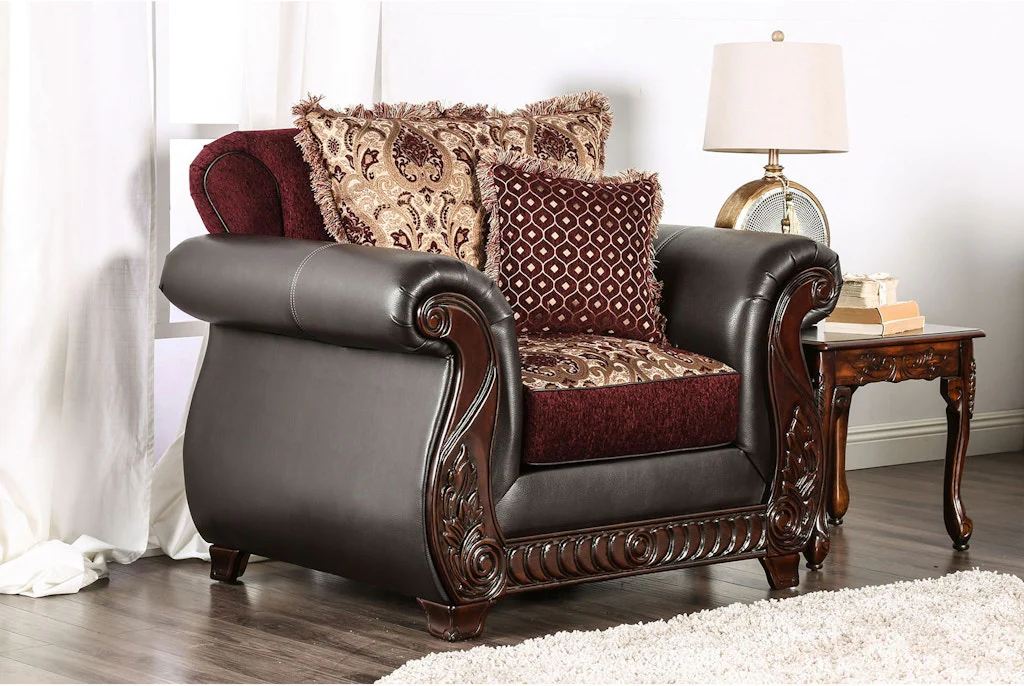 Franklin Burgundy/Espresso Chair