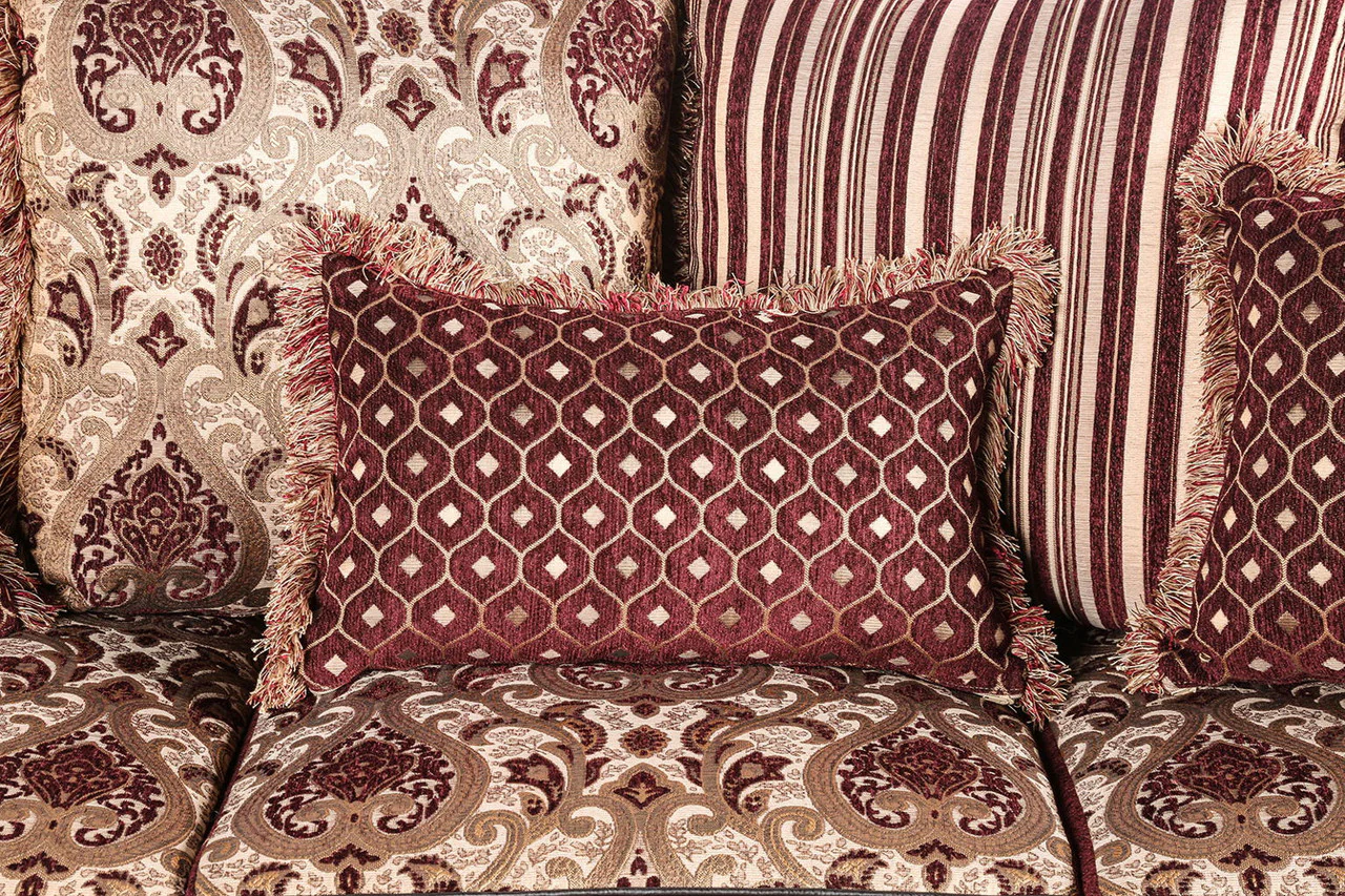 Franklin Burgundy/Espresso Sofa - Image 2