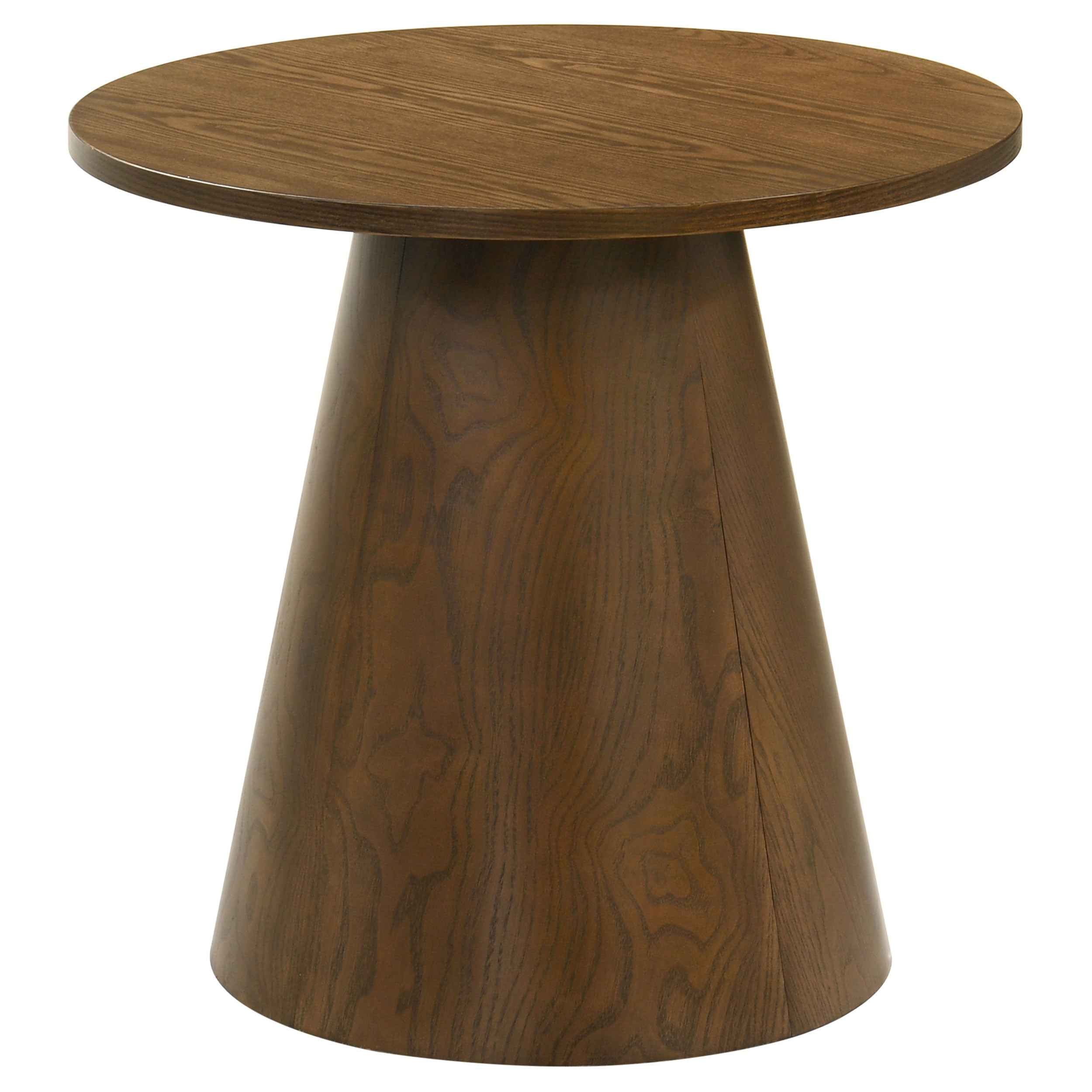 Franklin Dark Brown 3-piece Round Pedestal Coffee Table Set - Image 3