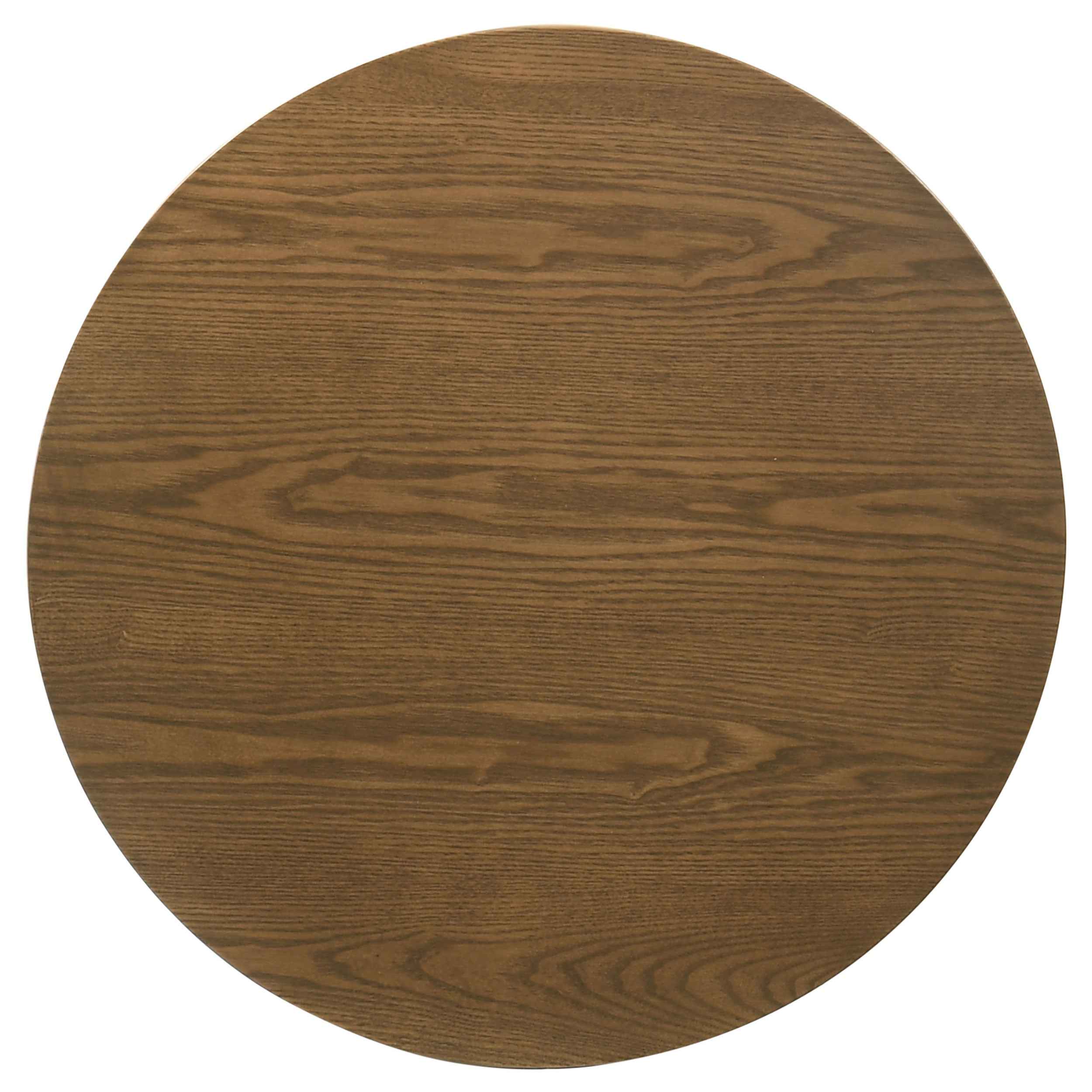 Franklin Dark Brown 3-piece Round Pedestal Coffee Table Set - Image 4