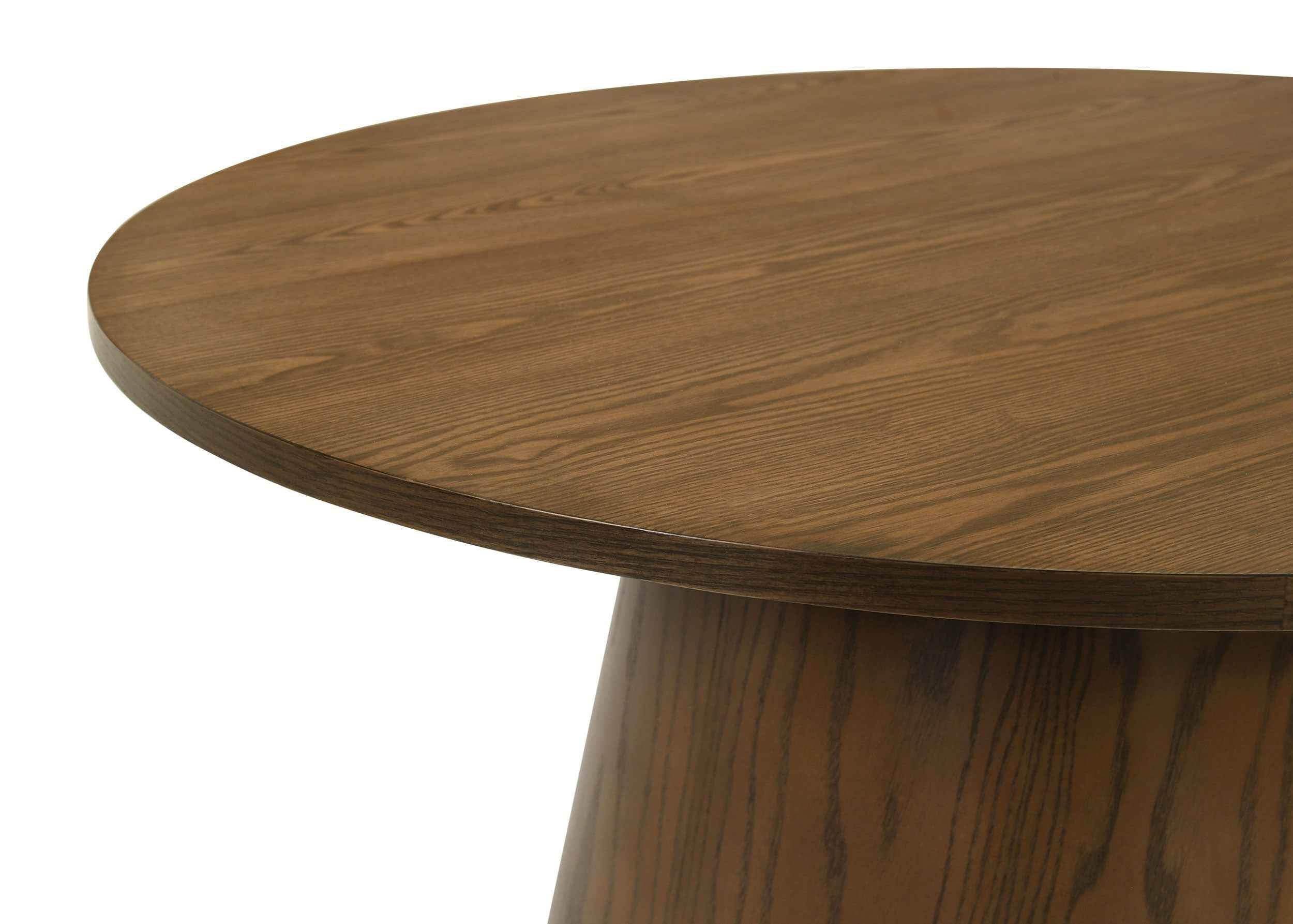 Franklin Dark Brown 3-piece Round Pedestal Coffee Table Set - Image 7