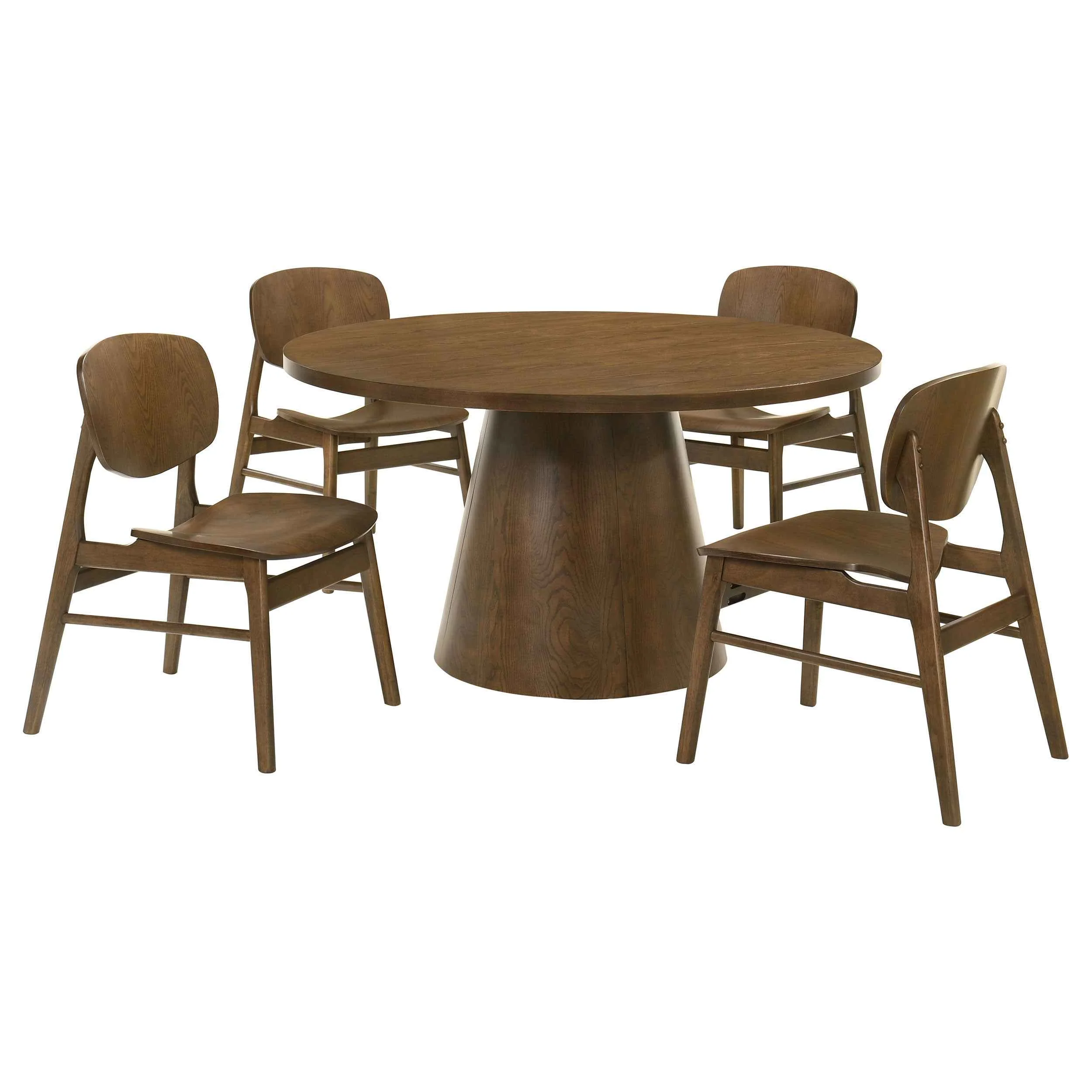 Franklin Dark Brown 5-piece 54-inch Round Dining Table Set - Image 2