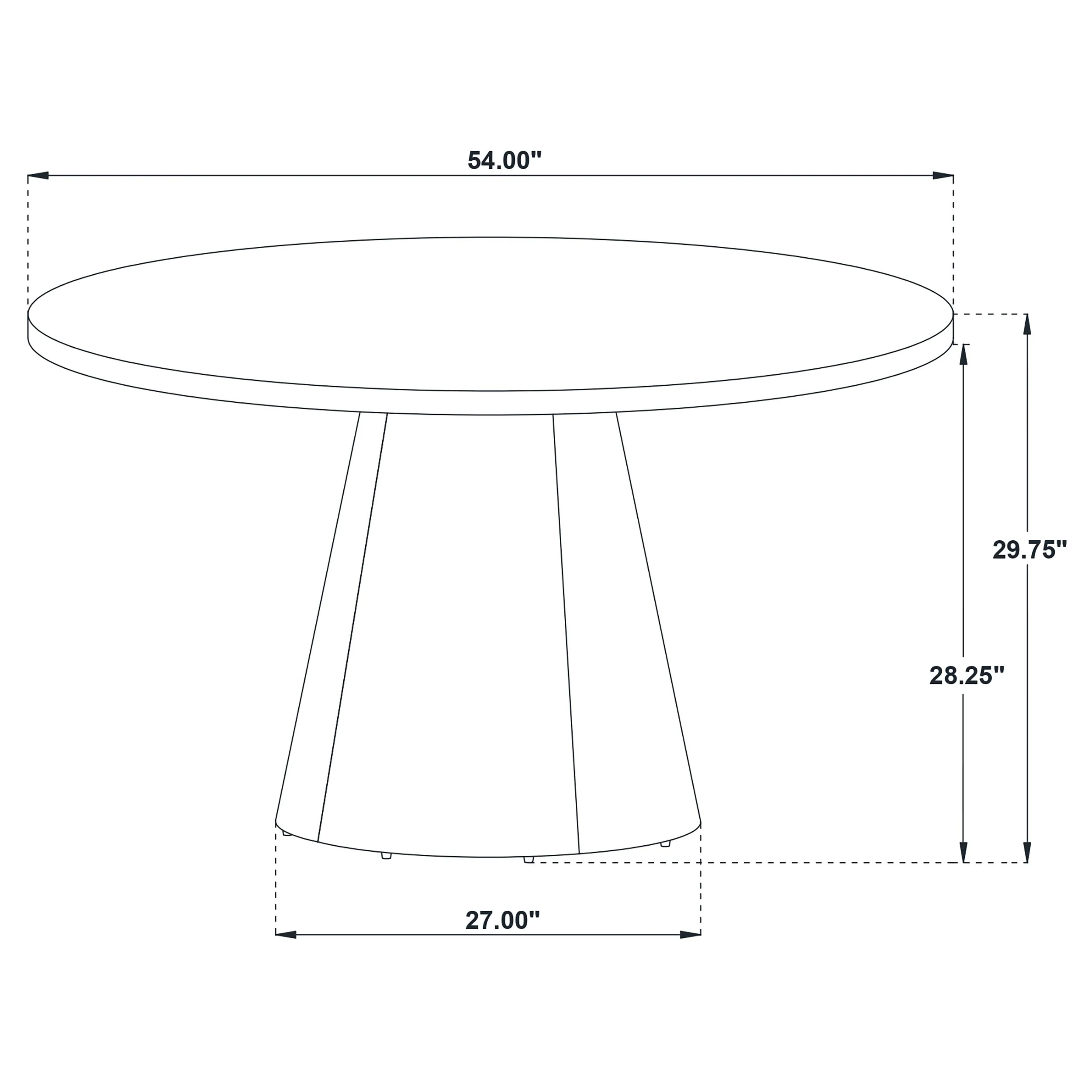 Franklin Dark Brown 54-inch Round Wood Pedestal Base Dining Table - Image 6