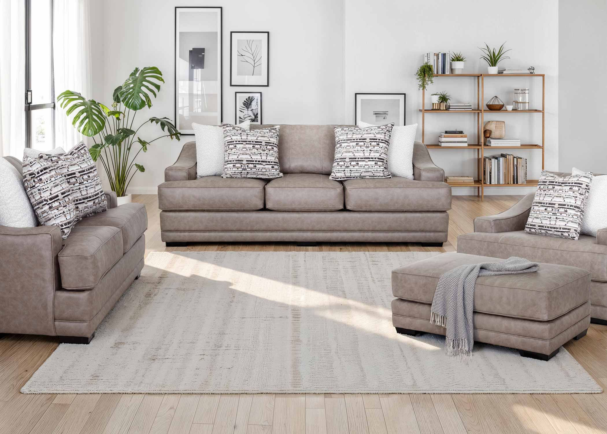 Franklin Duvall Greige Oversized Sofa & Loveseat